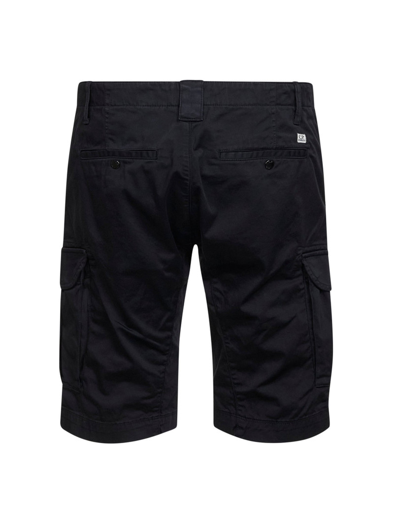 C.P. Company Blue stretch cotton satin Lens cargo shorts outlook