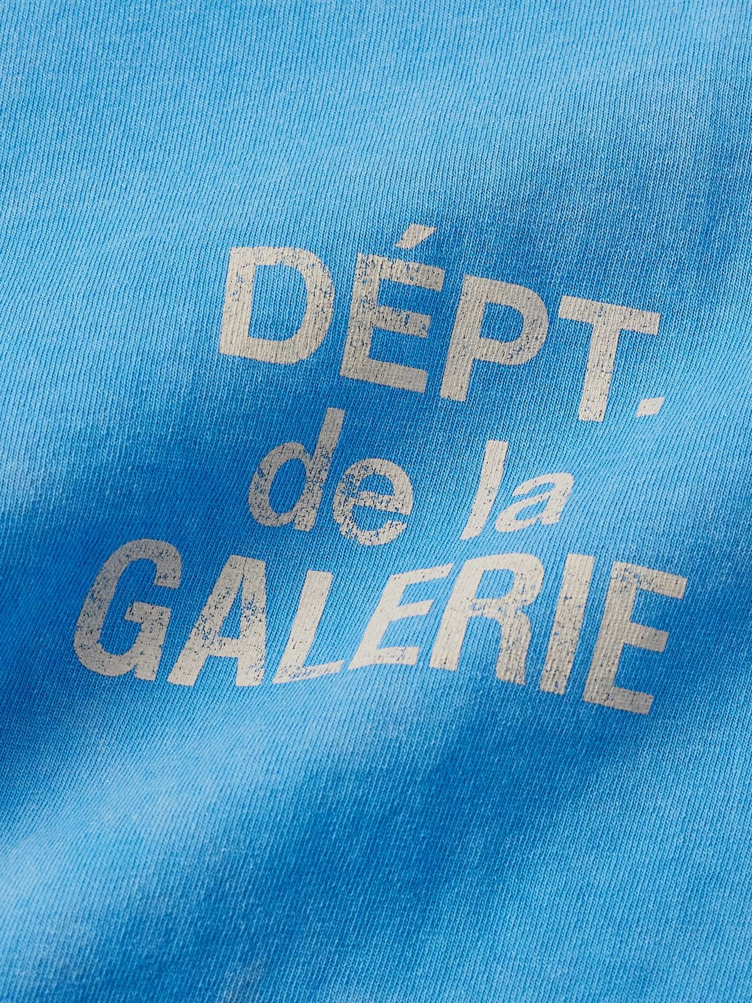 French Logo-Print Tie-Dyed Cotton-Jersey T-Shirt - 4