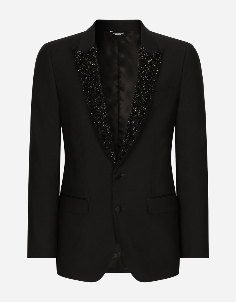 Single-breasted Martini-fit jacket with embroidered lapels 1