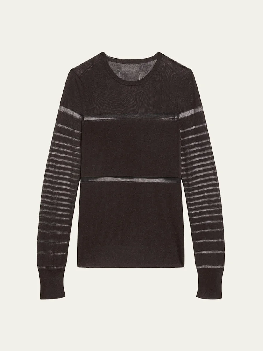 Spaced Sheer Long-Sleeve Top - 1