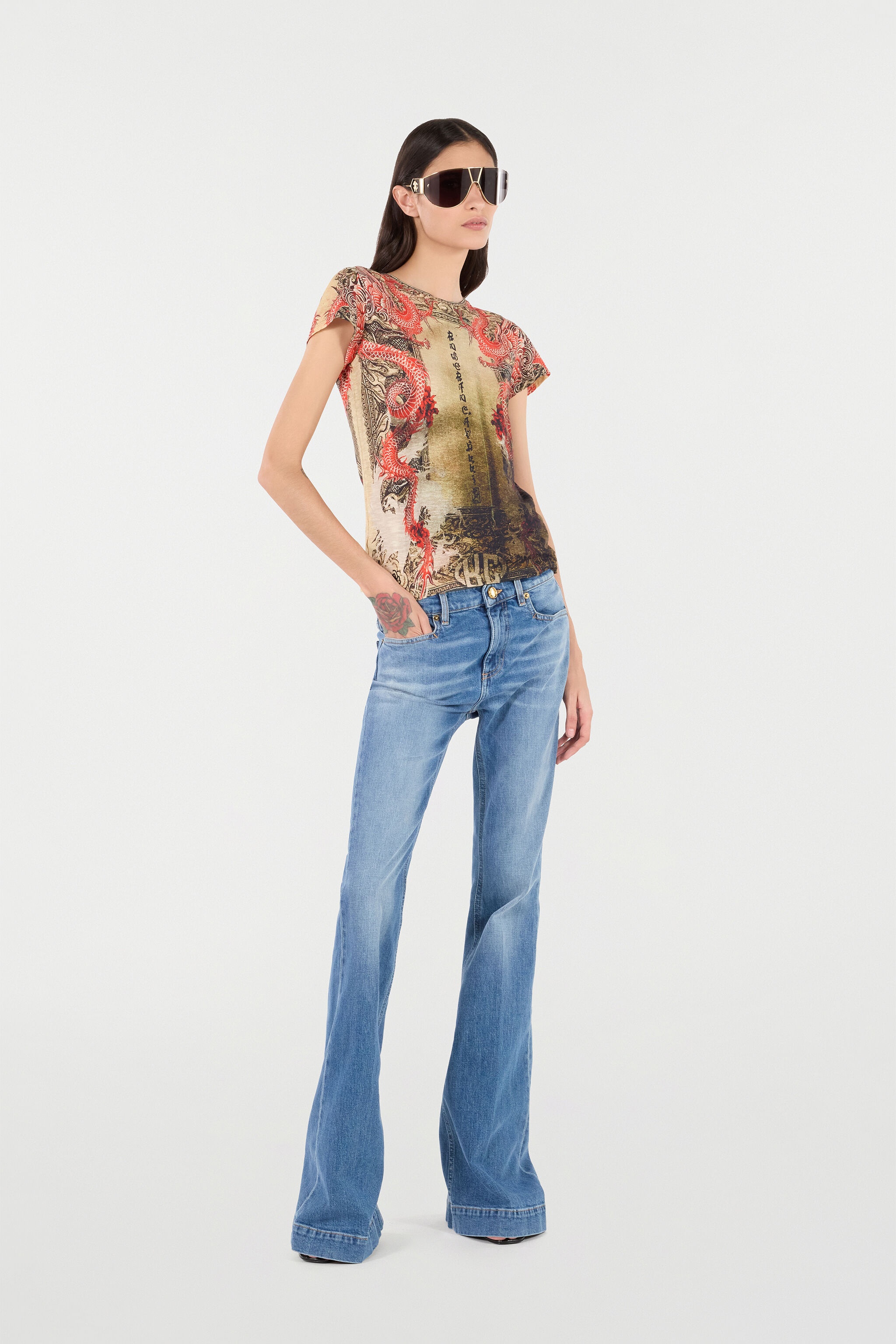 Cotton T-Shirt With Oriental Print - 2