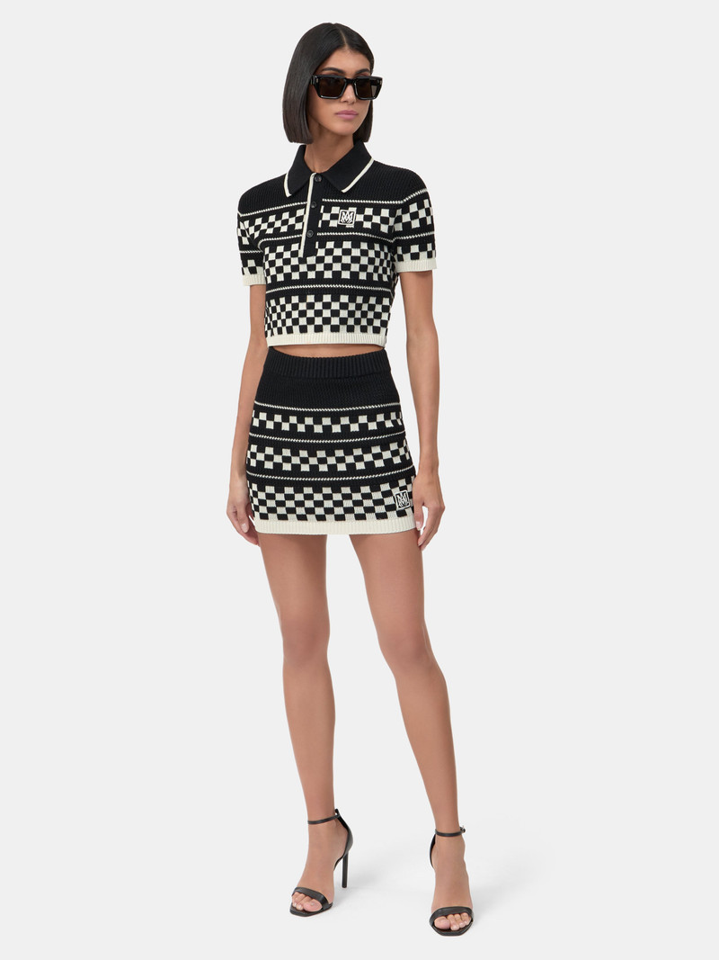 WOMEN'S CHECKERED MESH SKIRT 3