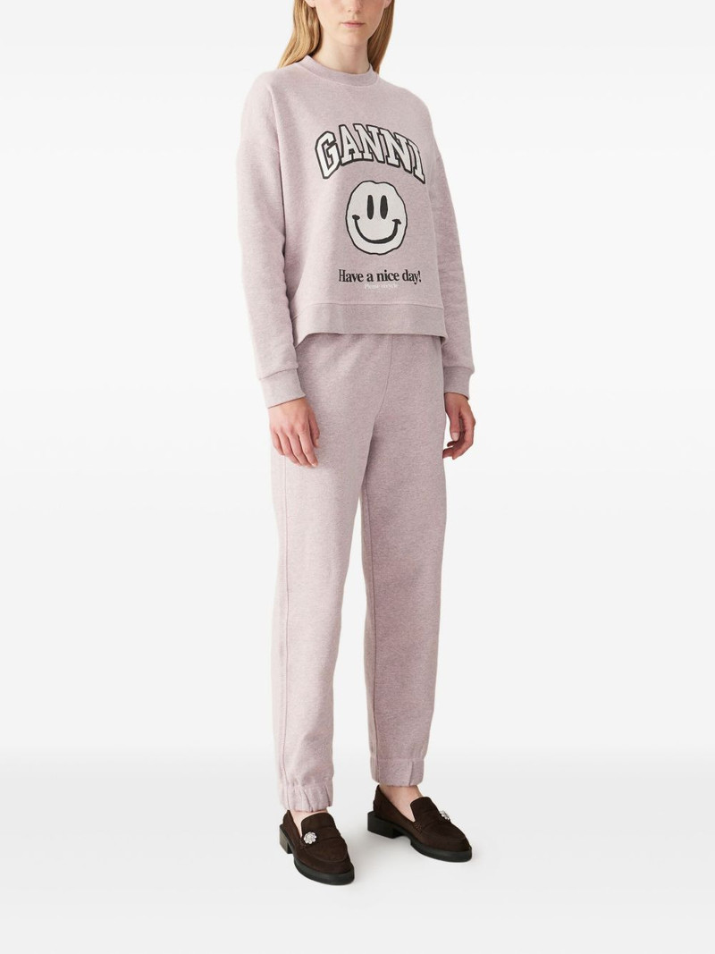 GANNI elastic-cuff cotton trousers outlook