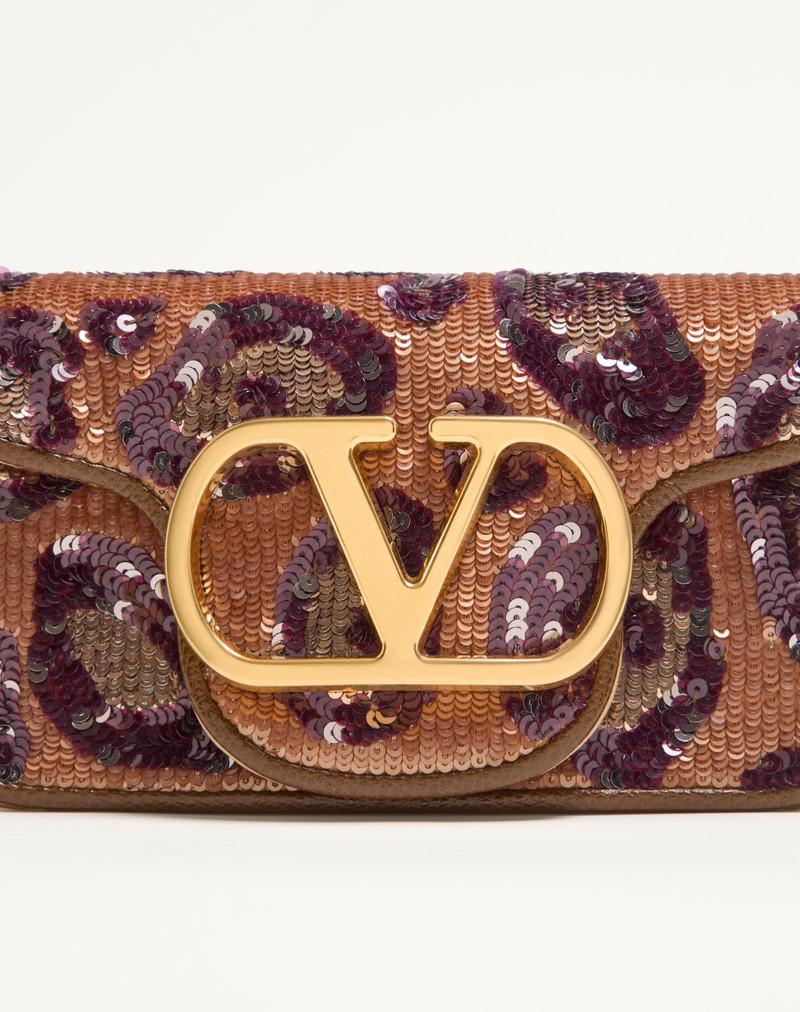 VALENTINO GARAVANI LOCÒ SMALL EMBROIDERED ANIMALIER SHOULDER BAG 8