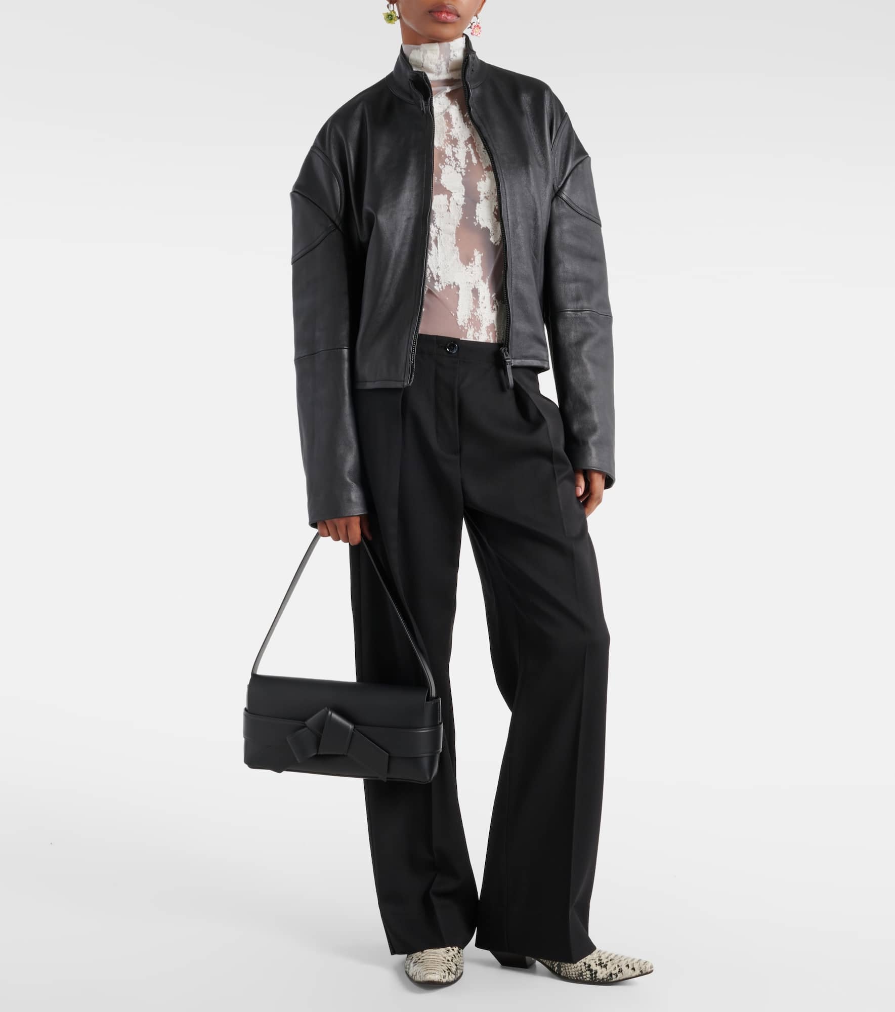 Musubi leather shoulder bag - 5