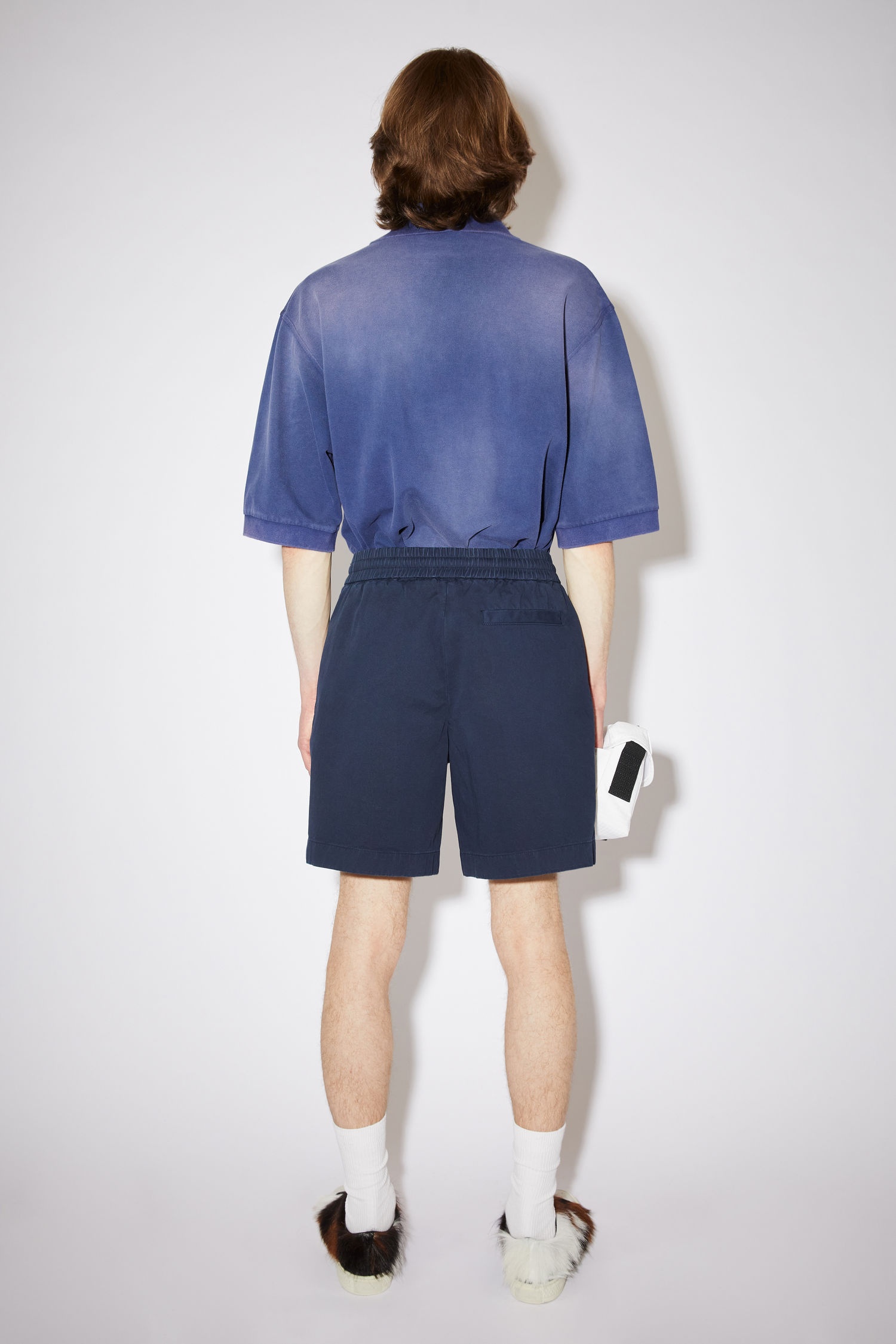 Cotton twill shorts - Navy - 3