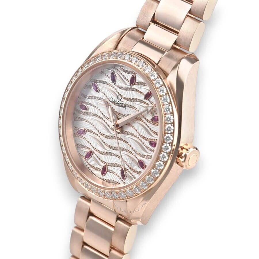 Omega Seamaster Automatic Chronometer Diamond White Dial Ladies Watch 220.55.34.20.99.004 - 4
