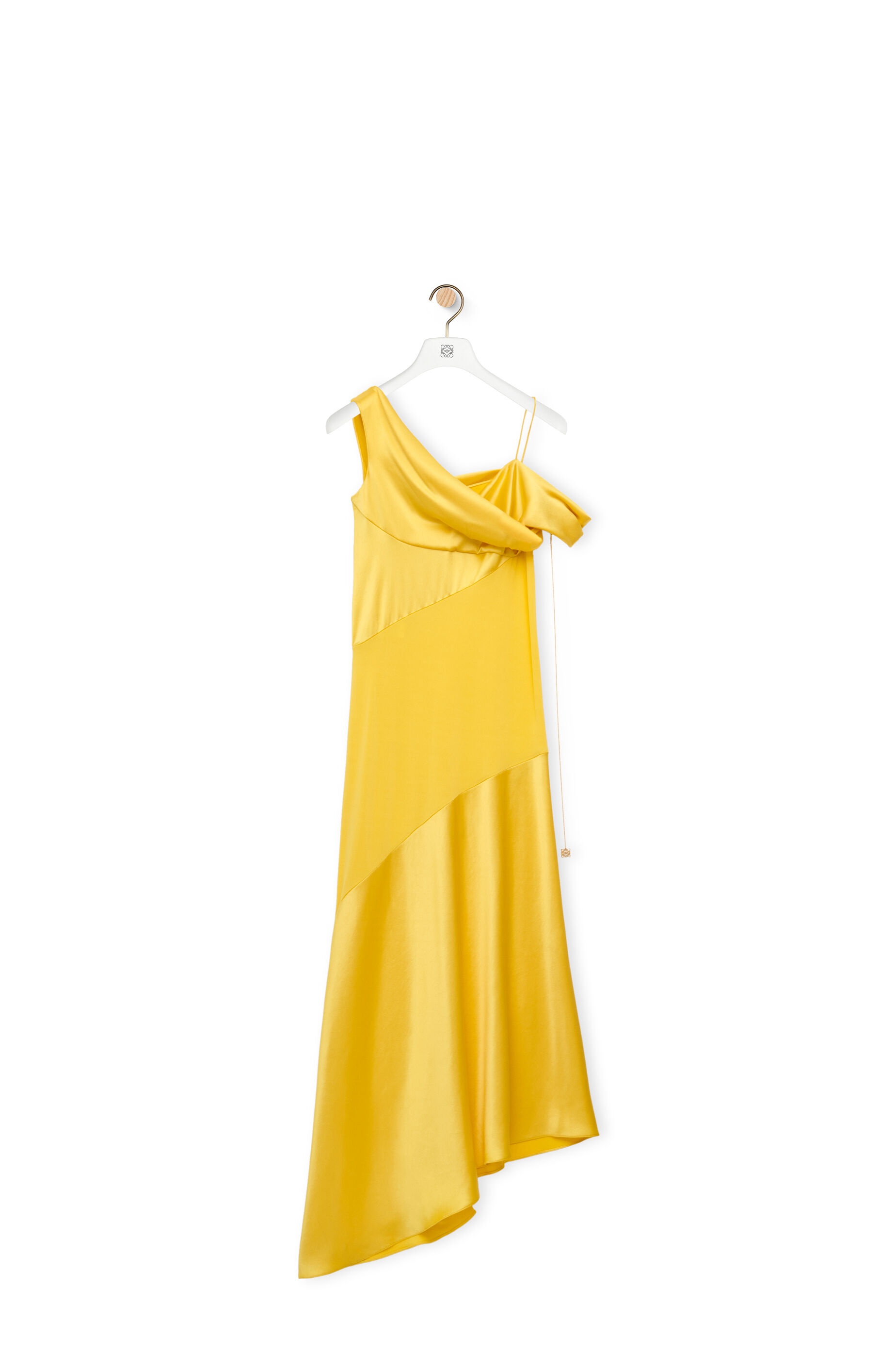 Draped dress in satin and crepe jersey - 1