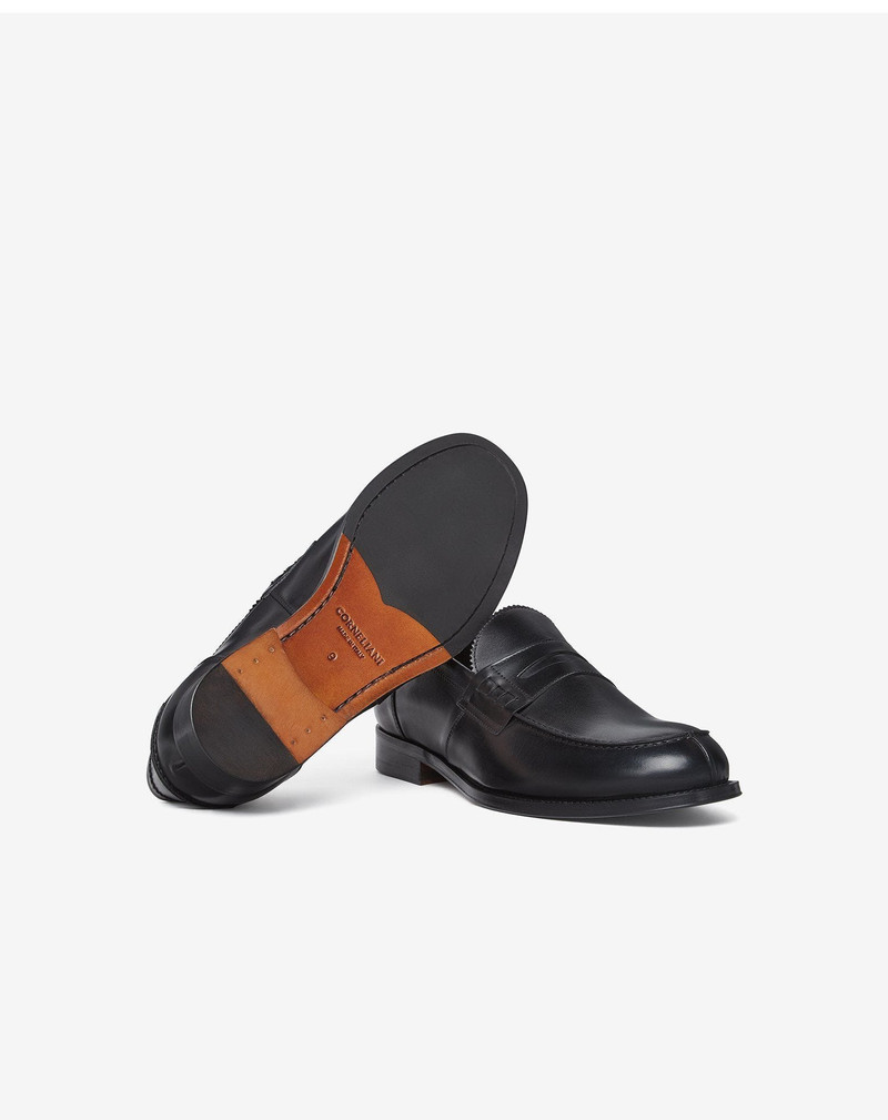 Black aged calfskin loafers 4