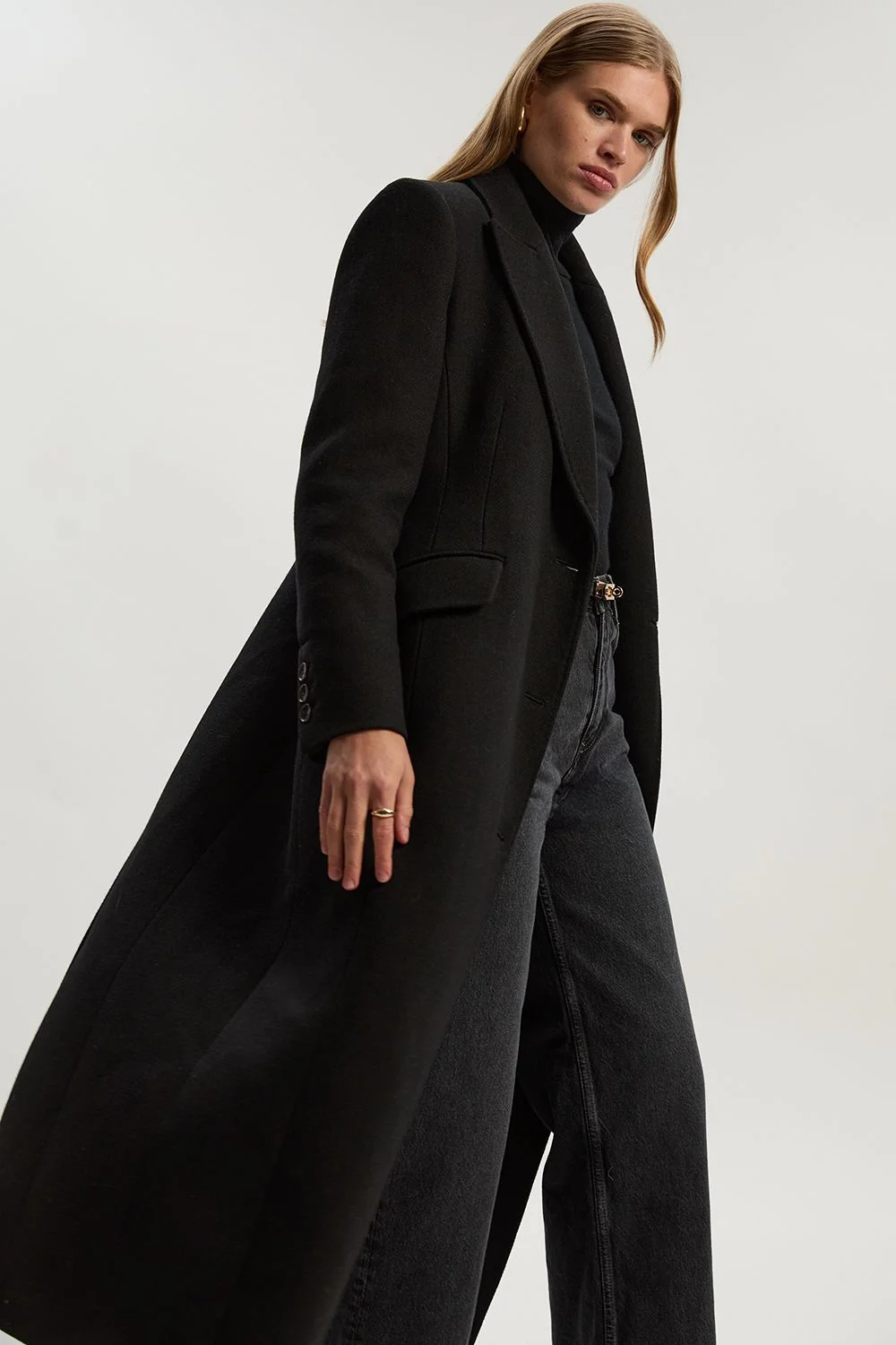 Forever Wool Blend Tailored Fitted Maxi Coat - 1