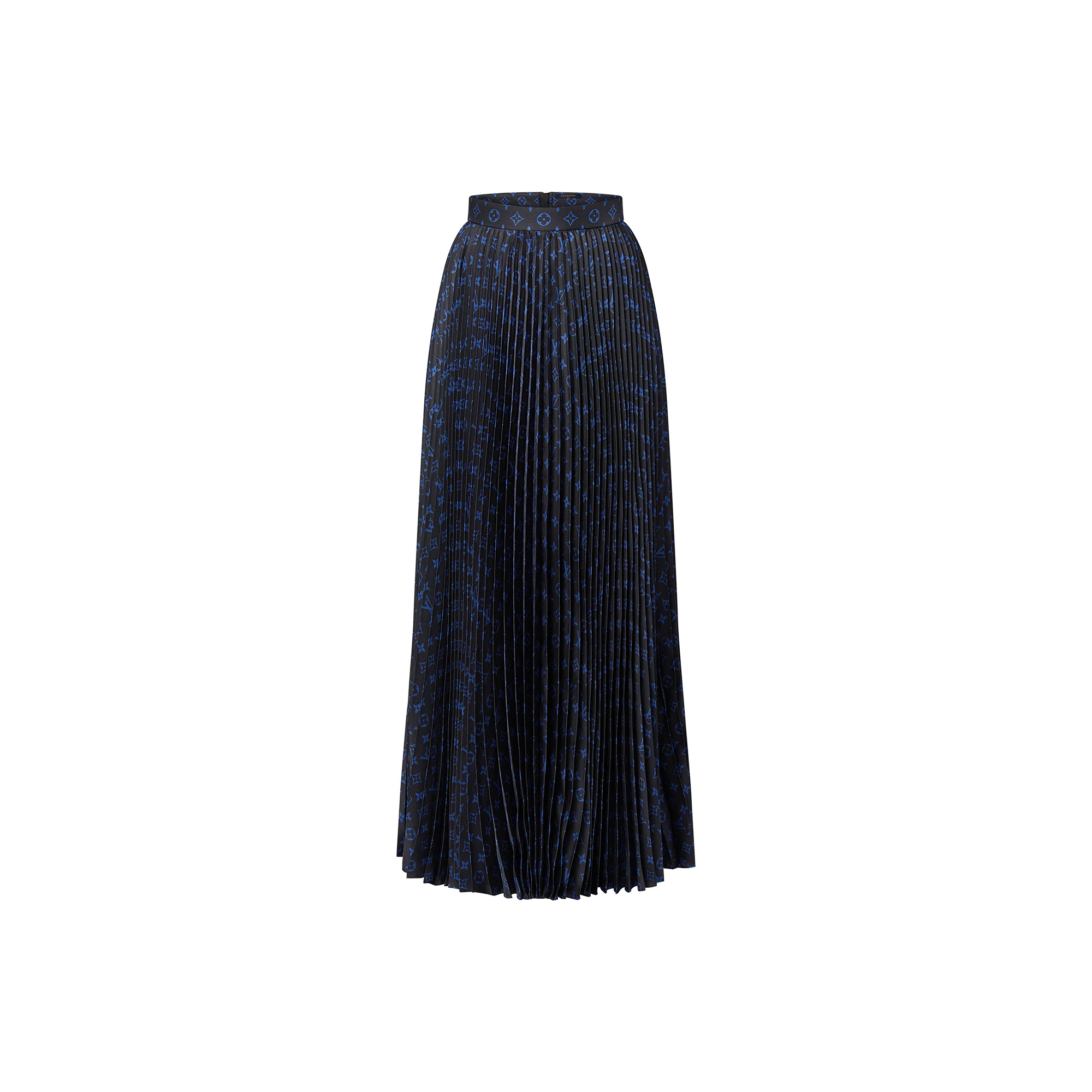 Monogram Silk Pleated Skirt - 1