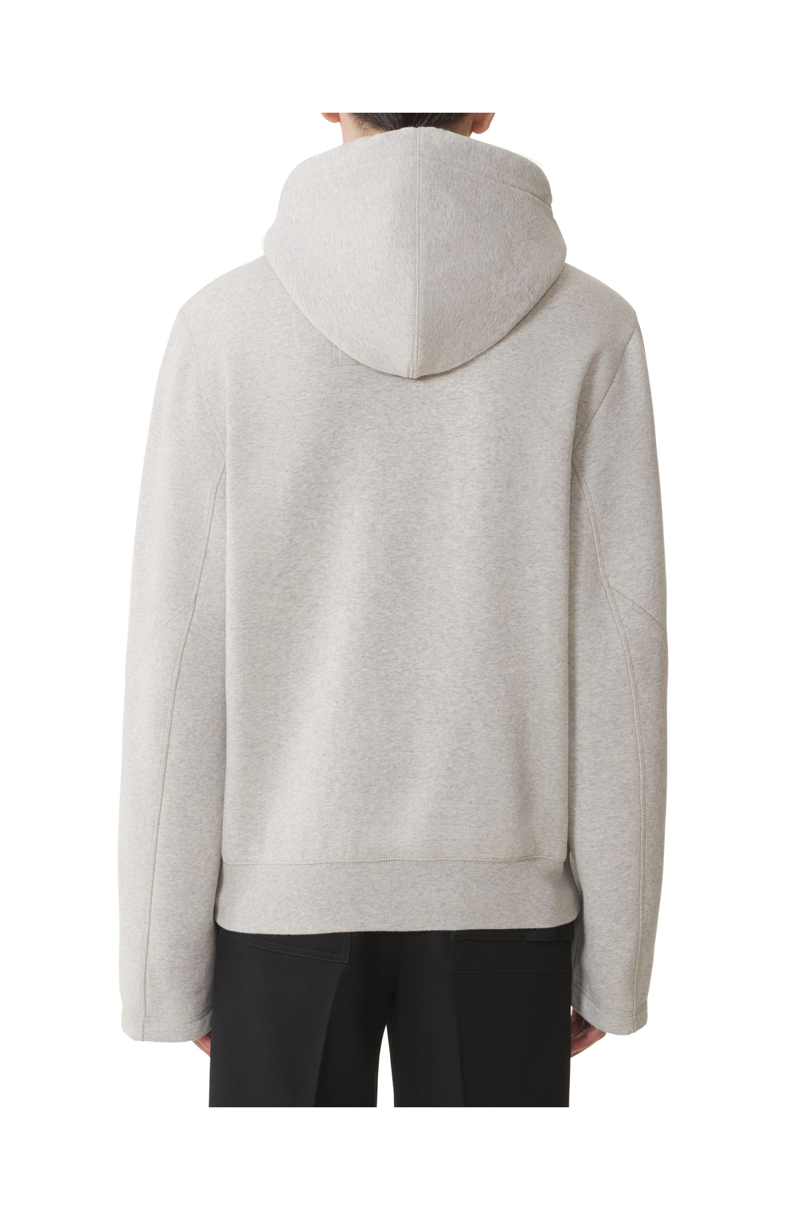 Lanvin Cotton Fleece And Cashmere Hoodie in Heather Grey at Nordstrom - 4