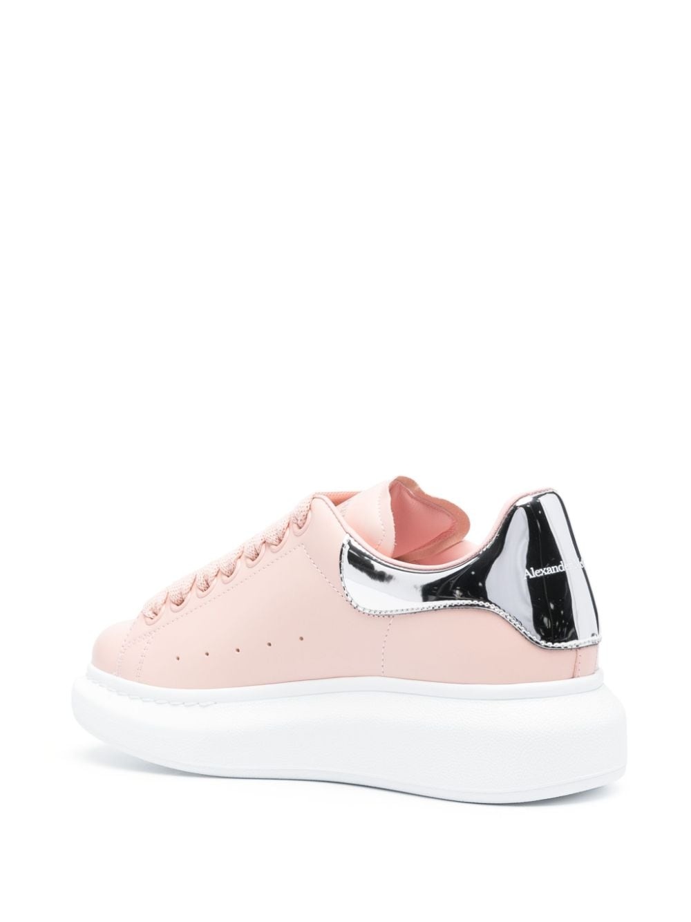mirrored-finish leather platform sneakers - 3