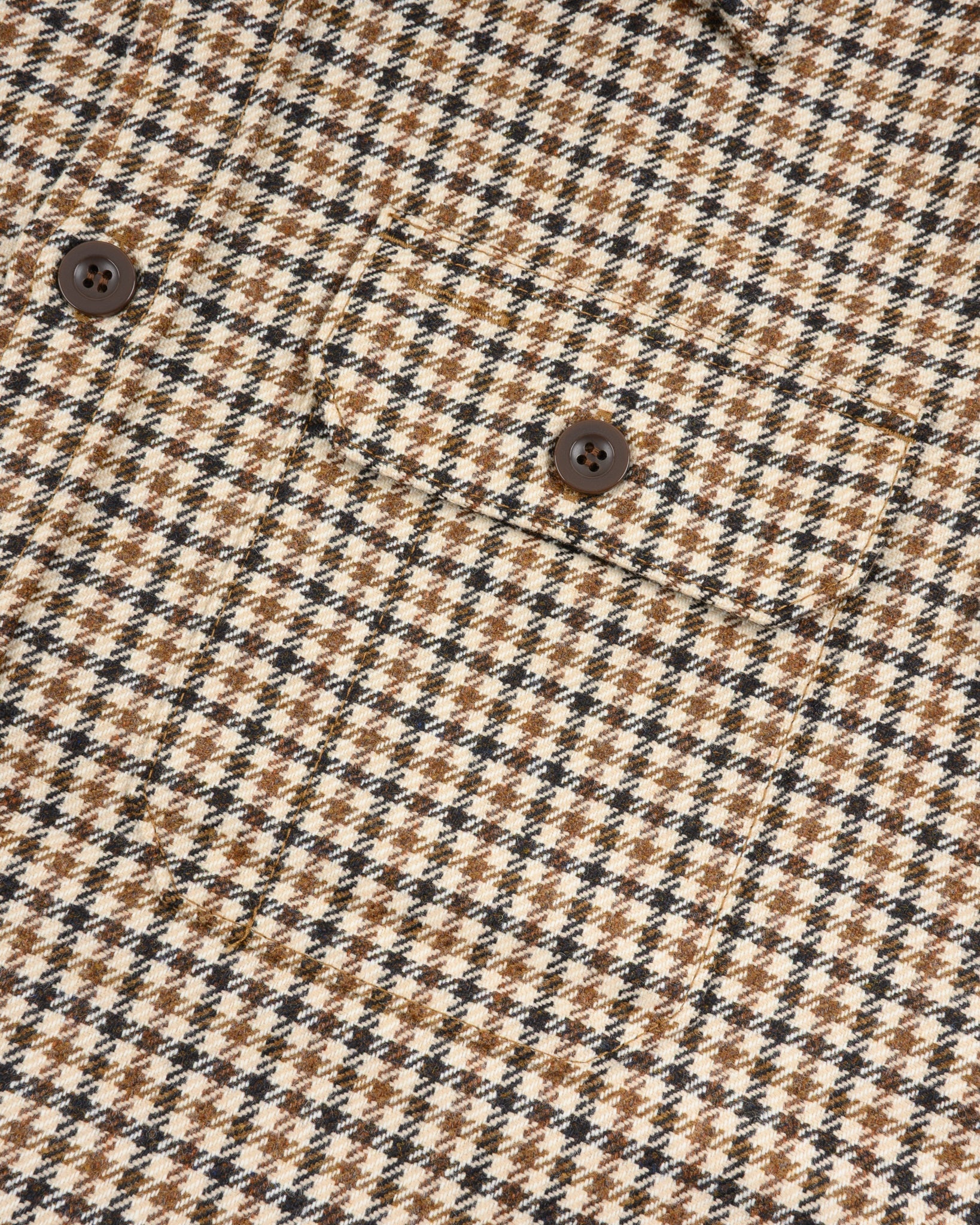 14OZ FOX BROTHERS® WOOL CPO SHIRT - SADDLE BROWN GUN CLUB TWILL FLANNEL - 8