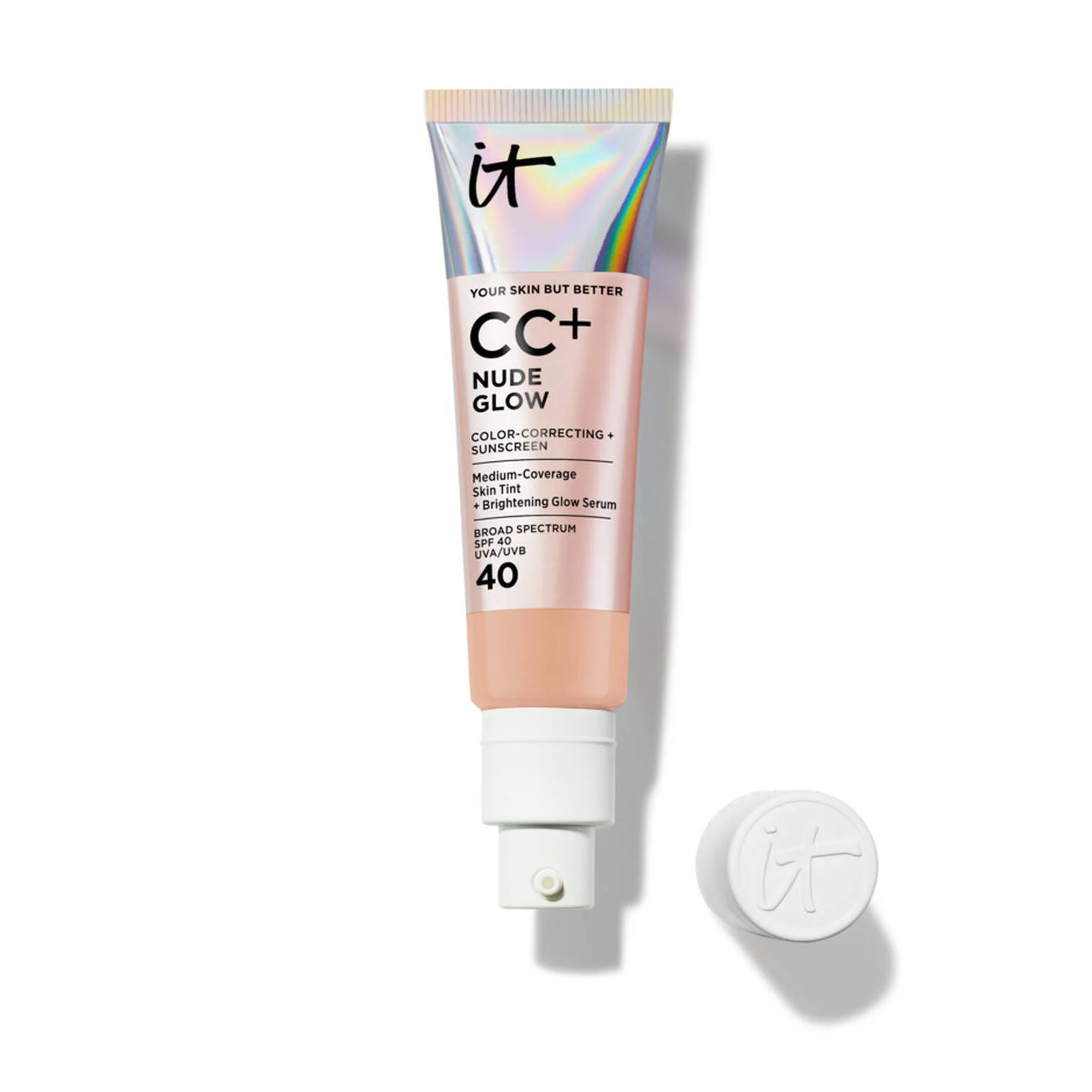CC+ Nude Glow Lightweight Foundation + Glow Serum with SPF 40 - 1