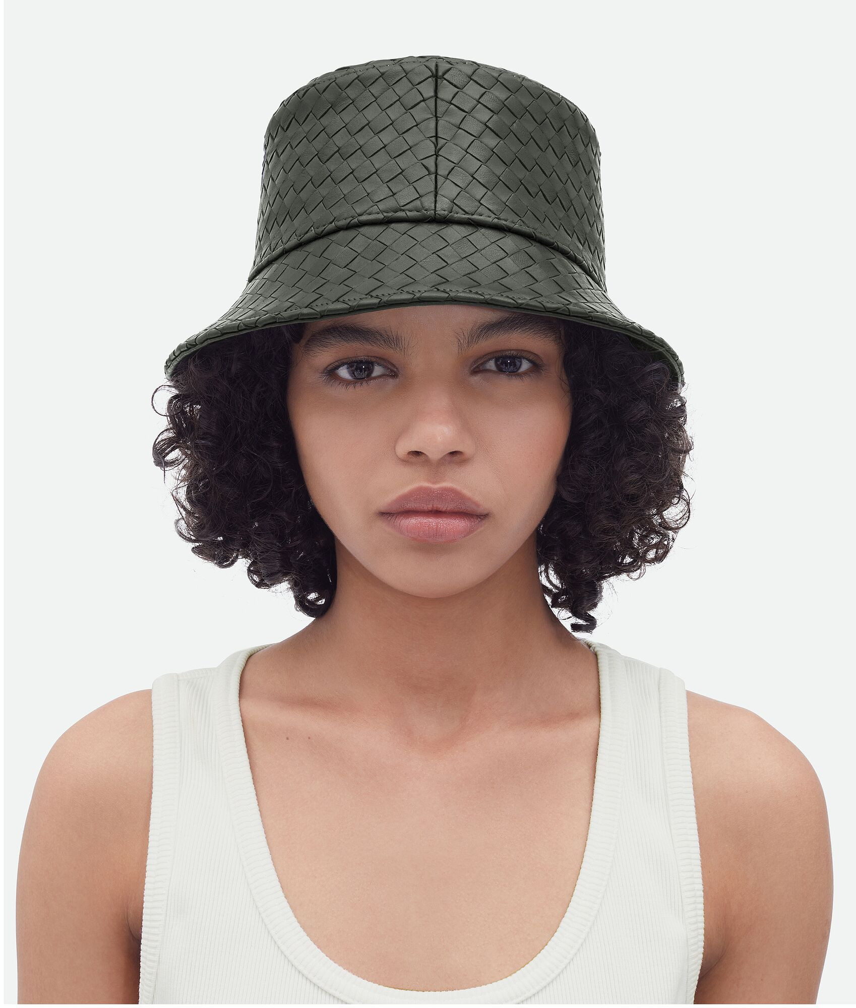 Intrecciato Leather Bucket Hat - 6