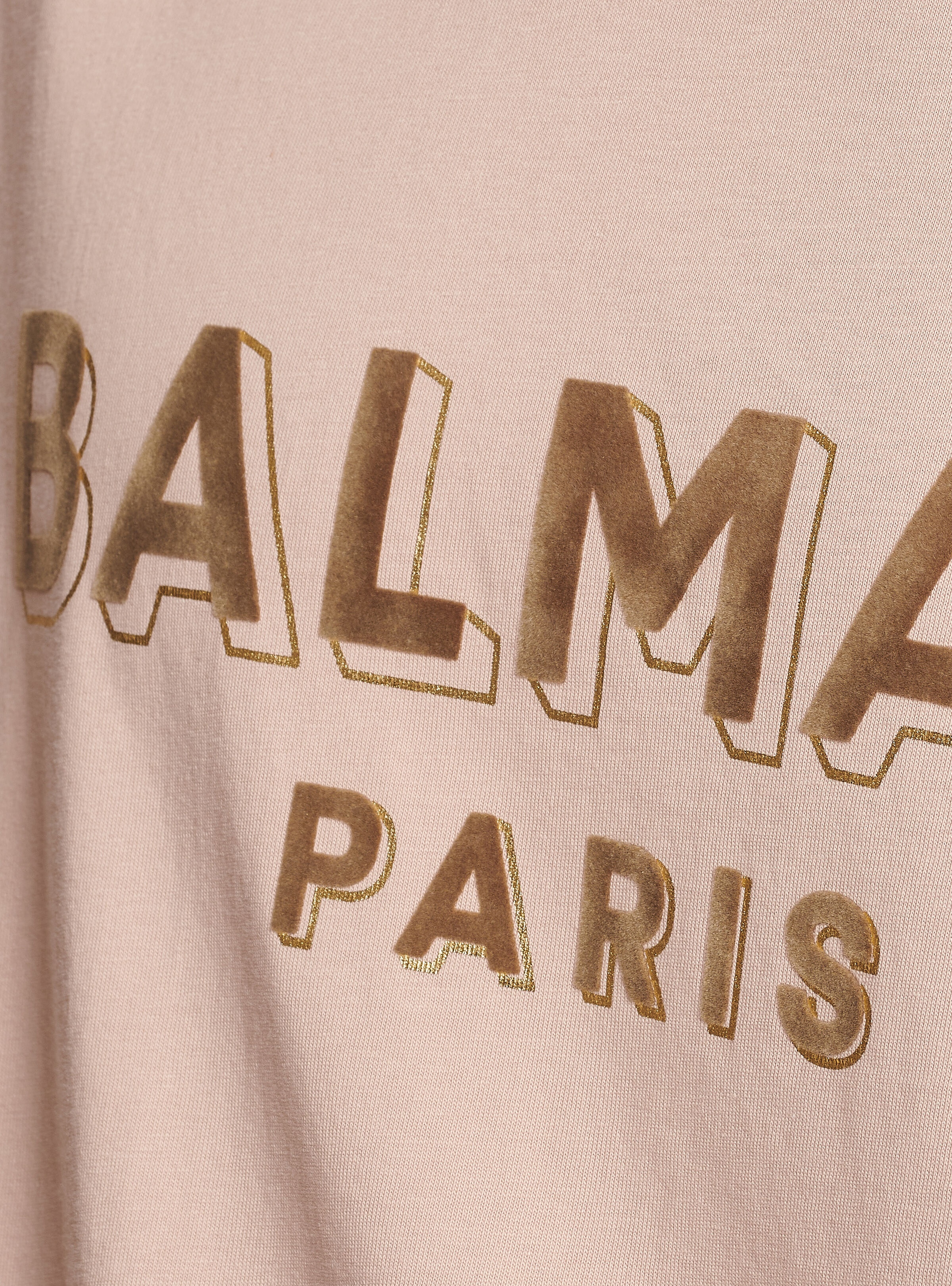 Flocked Balmain logo T-shirt - 7