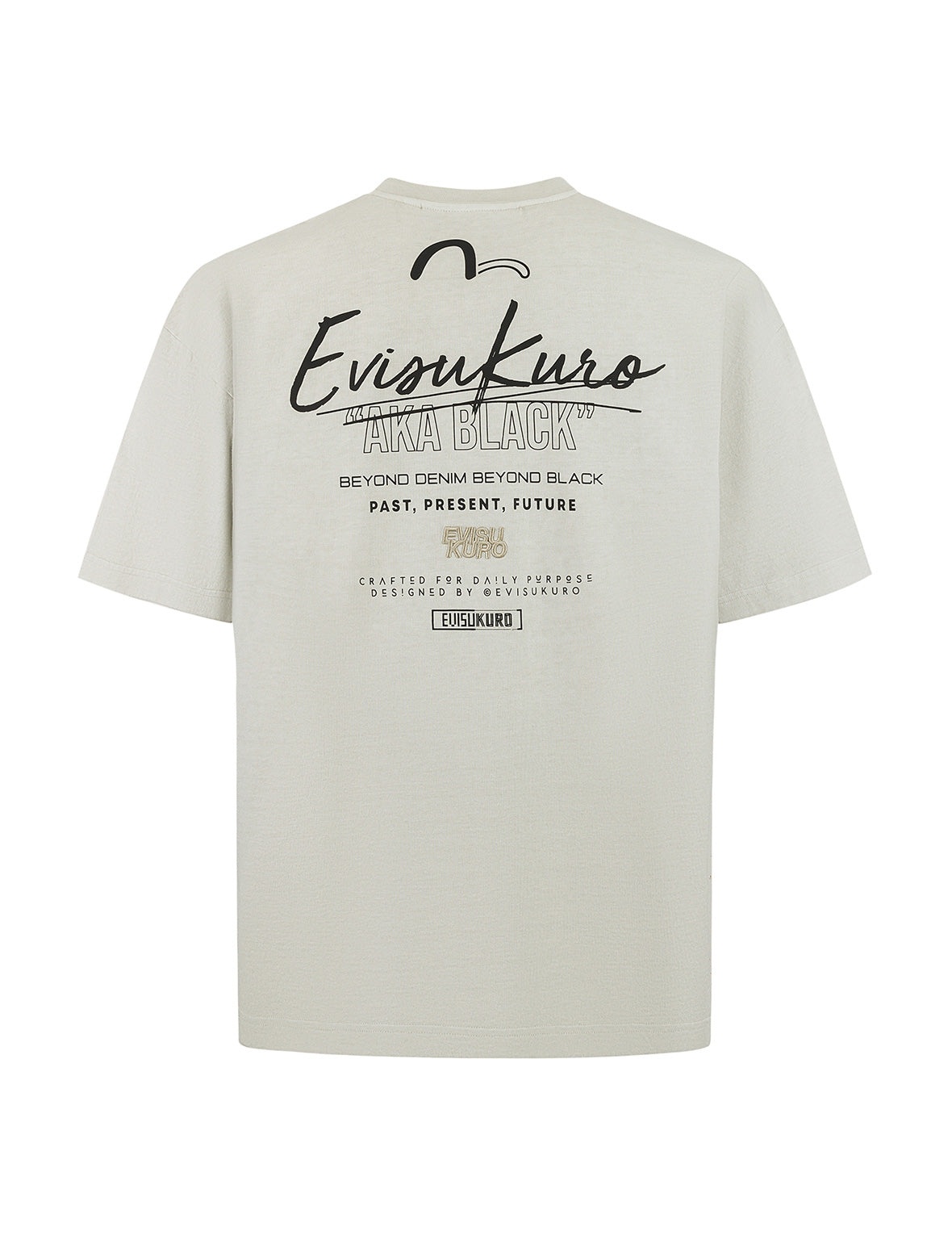 Seagull Embroidery and Logo Print Oversized T-shirt - 8
