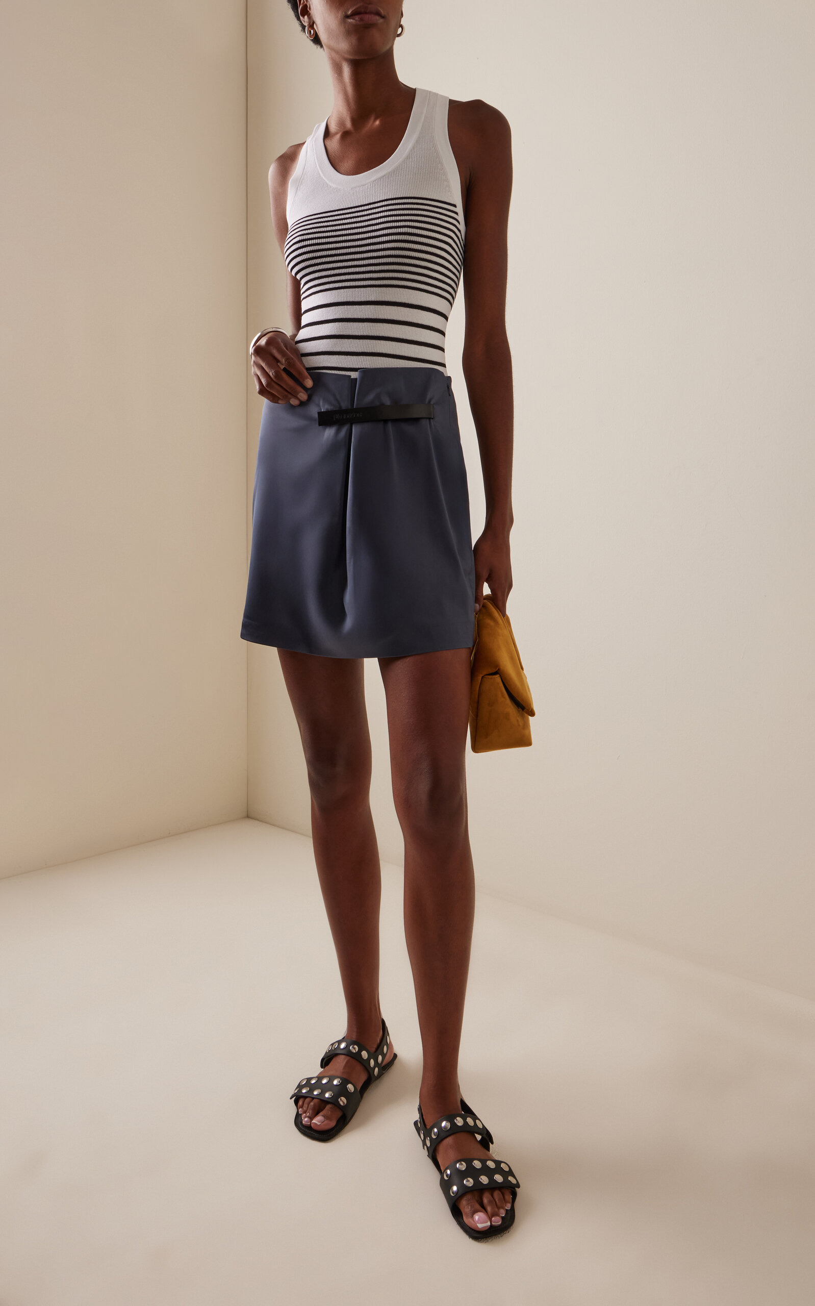 Satin Mini Skirt blue - 2