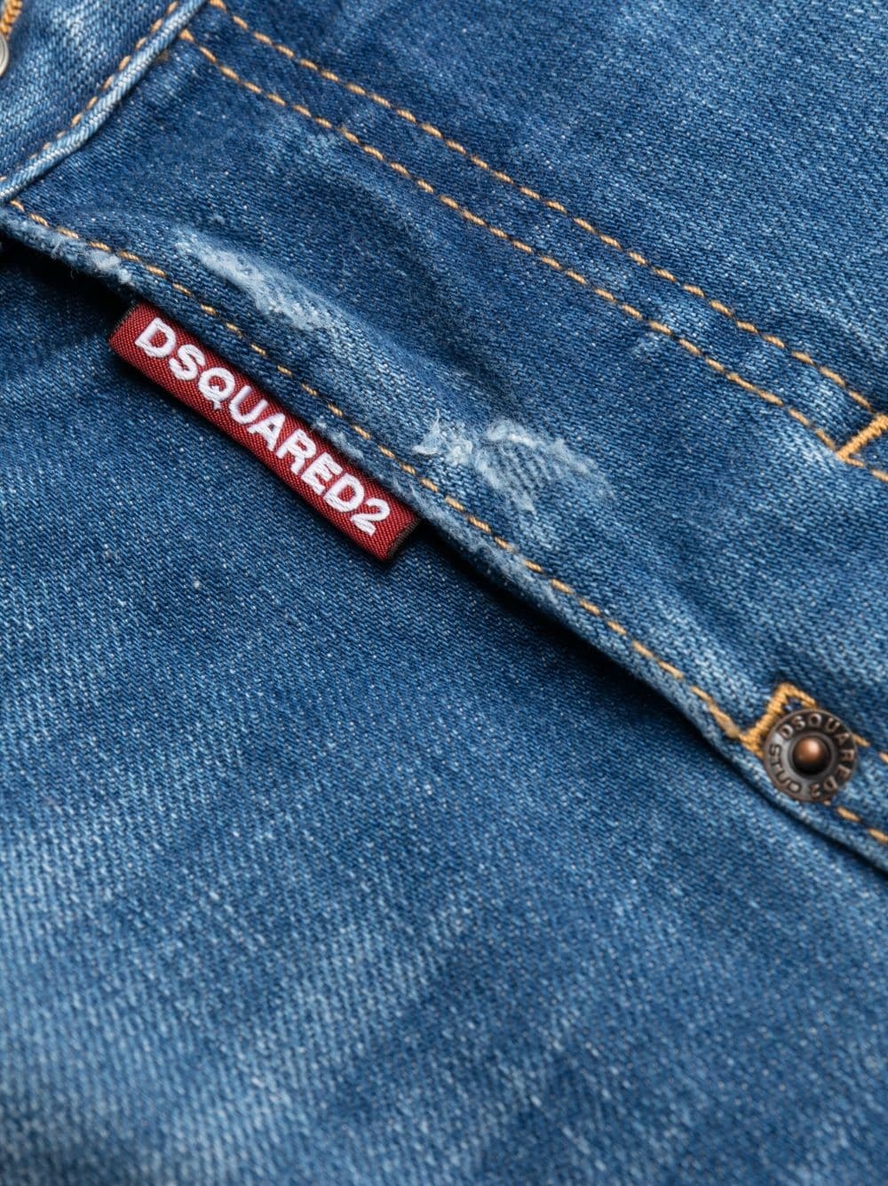 logo-plaque tapered jeans - 6