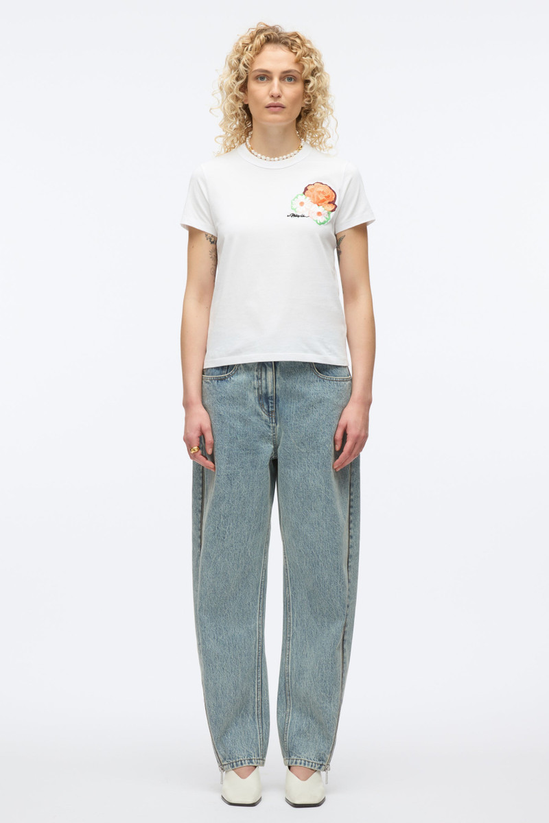 3.1 Phillip Lim Cropped Tee with Bouquet Embroidery outlook