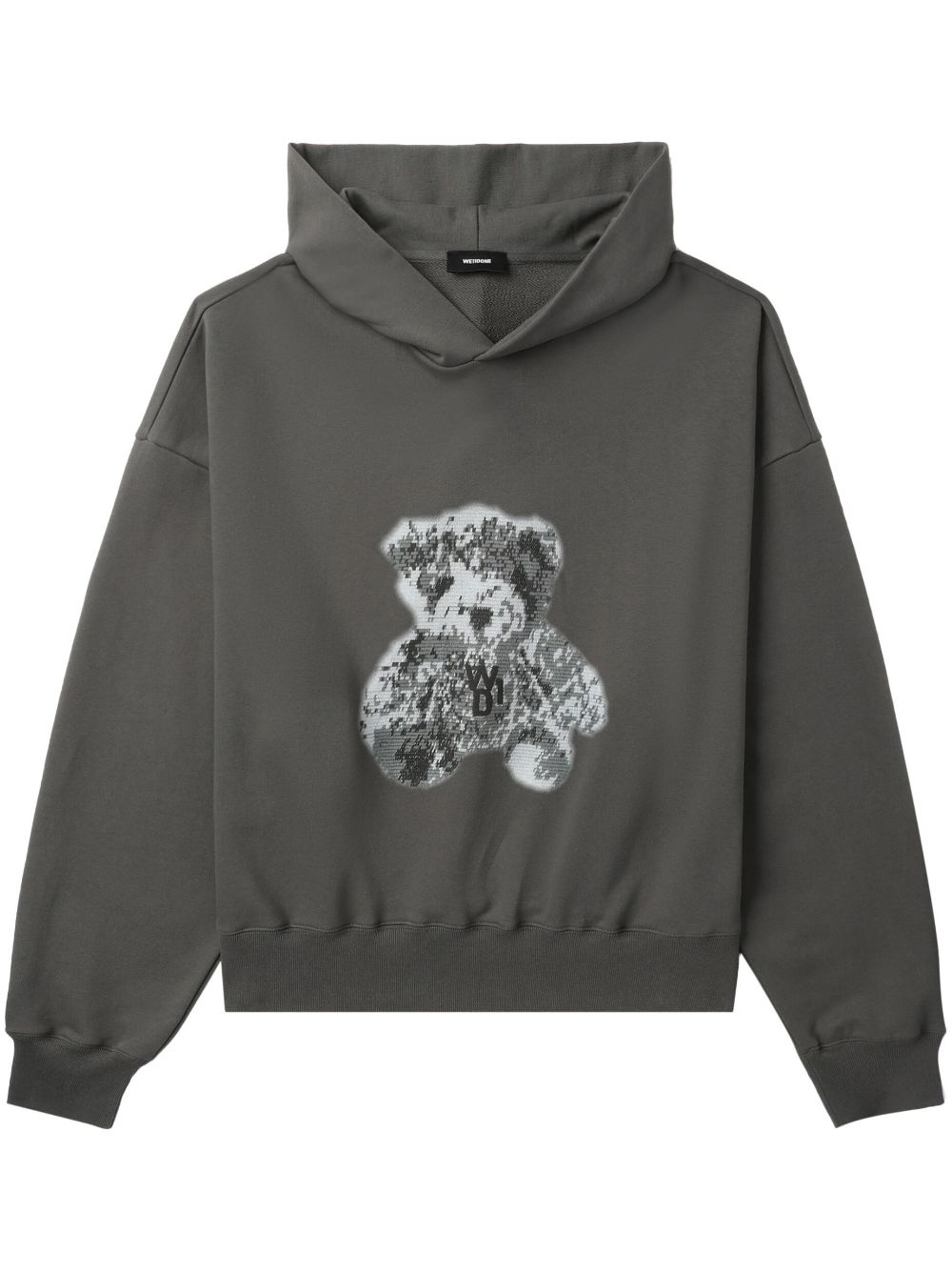 teddy bear-print cotton hoodie - 1