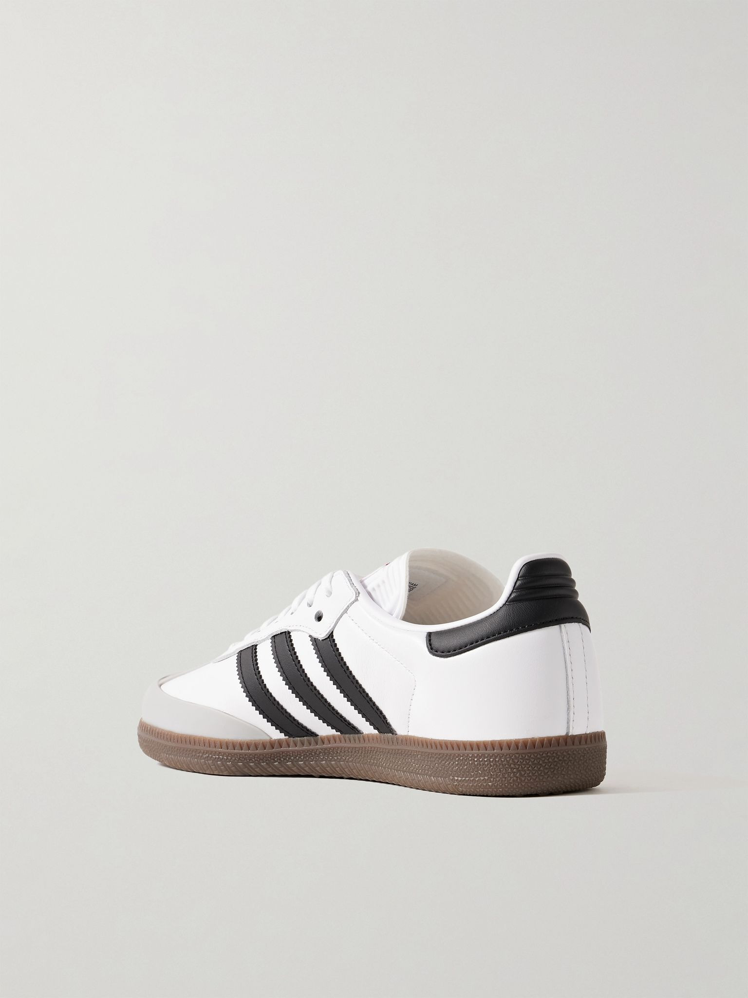 + Bape Samba Rubber-Trimmed Leather Sneakers White - 4