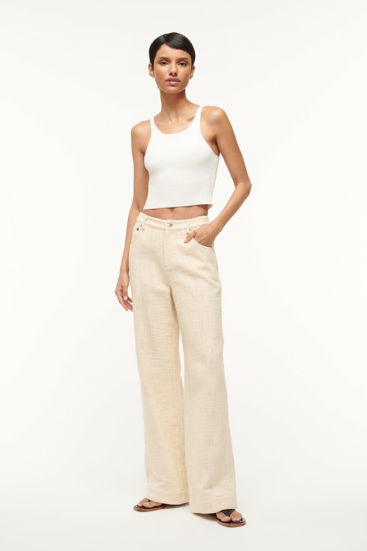 STAUD GRAYSON PANT IVORY - 3
