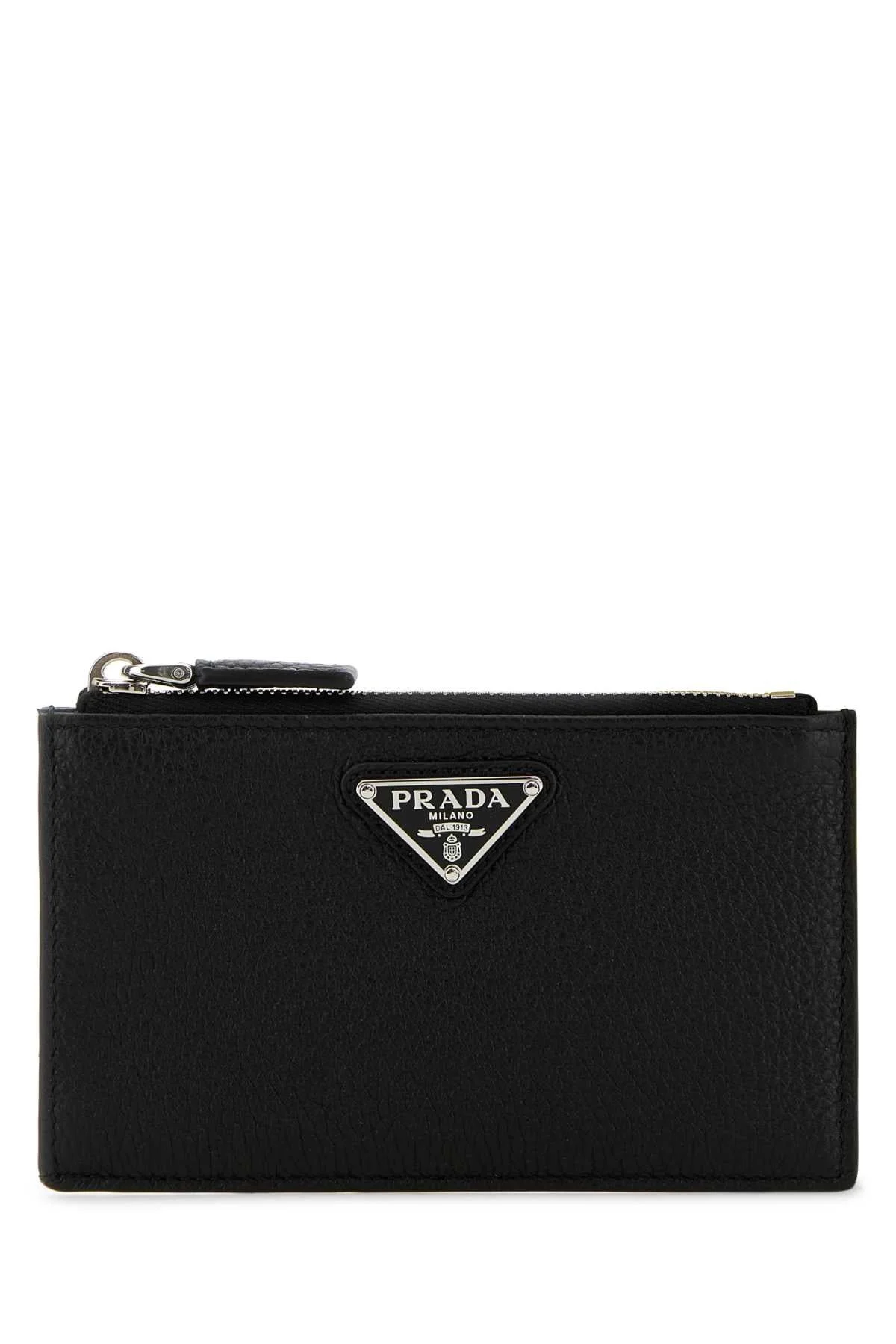 Prada Men Black Leather Card Holder - 1