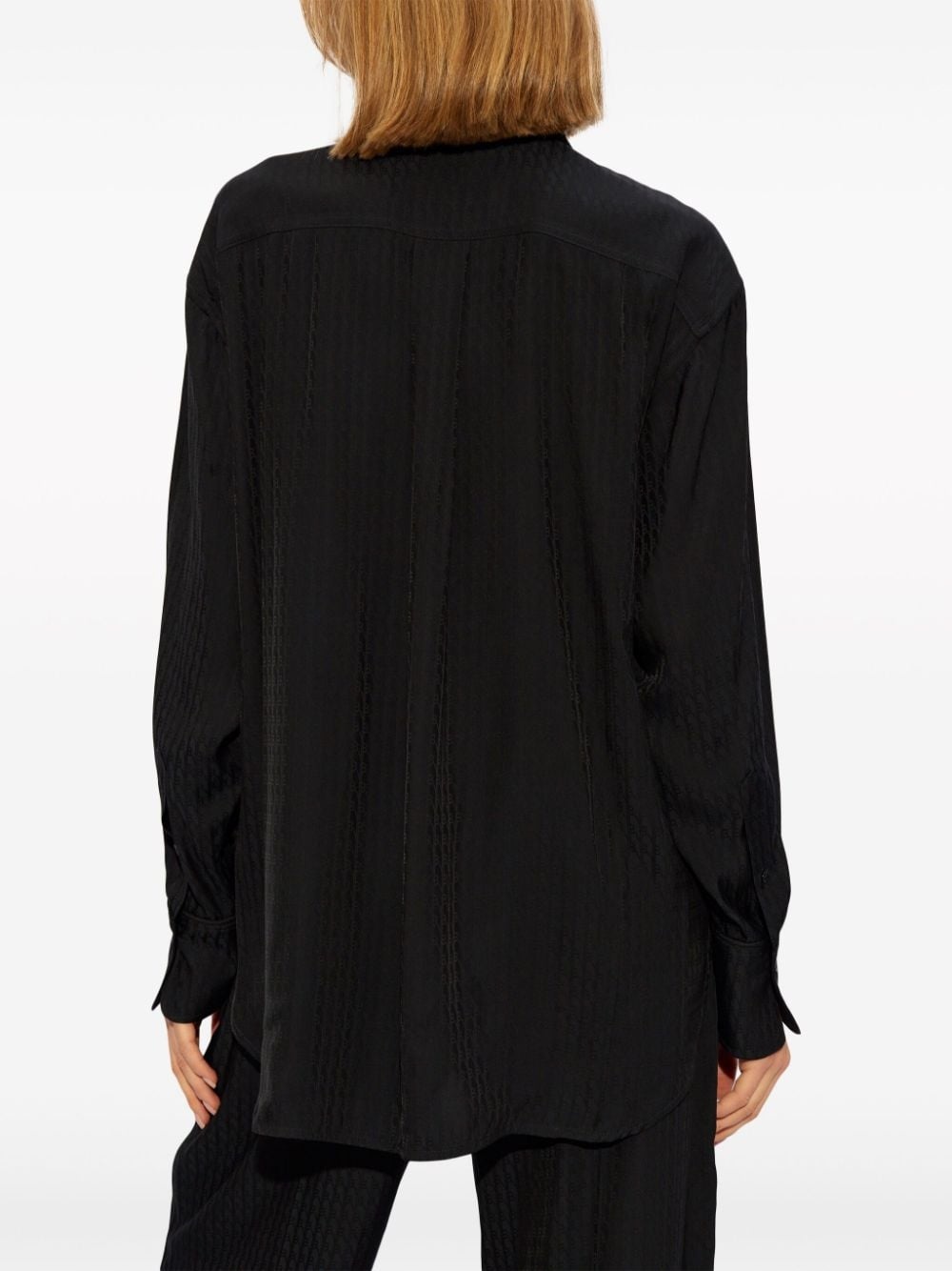 monogram-pattern button-down shirt - 4