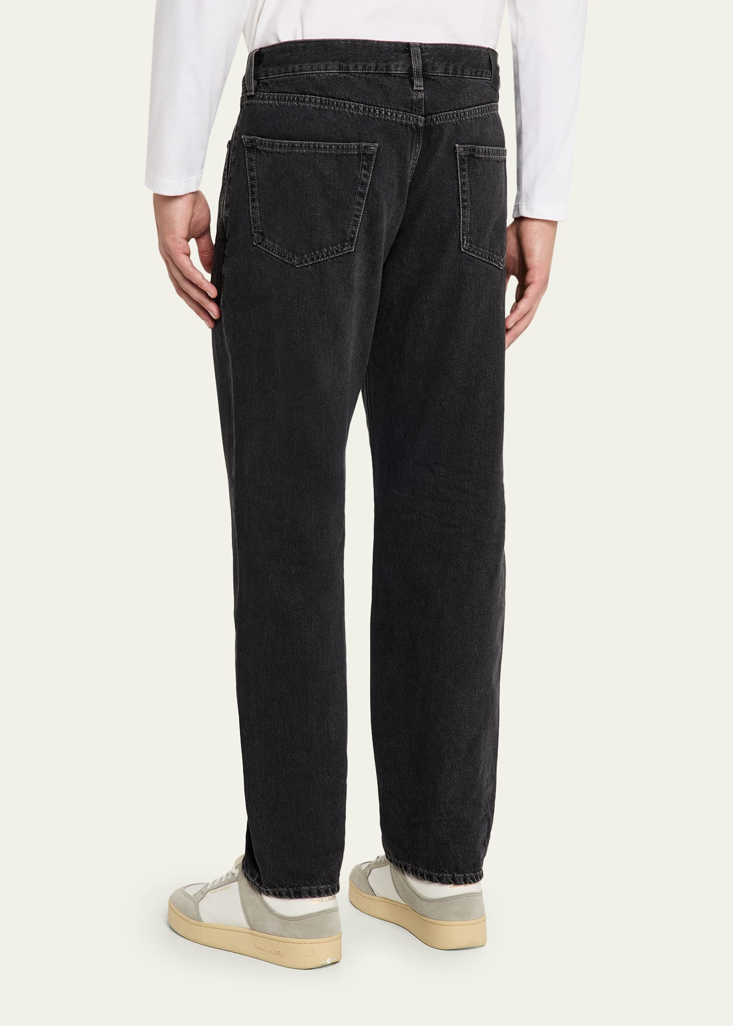 Men's Black Denim Straight-Fit Jeans - 3