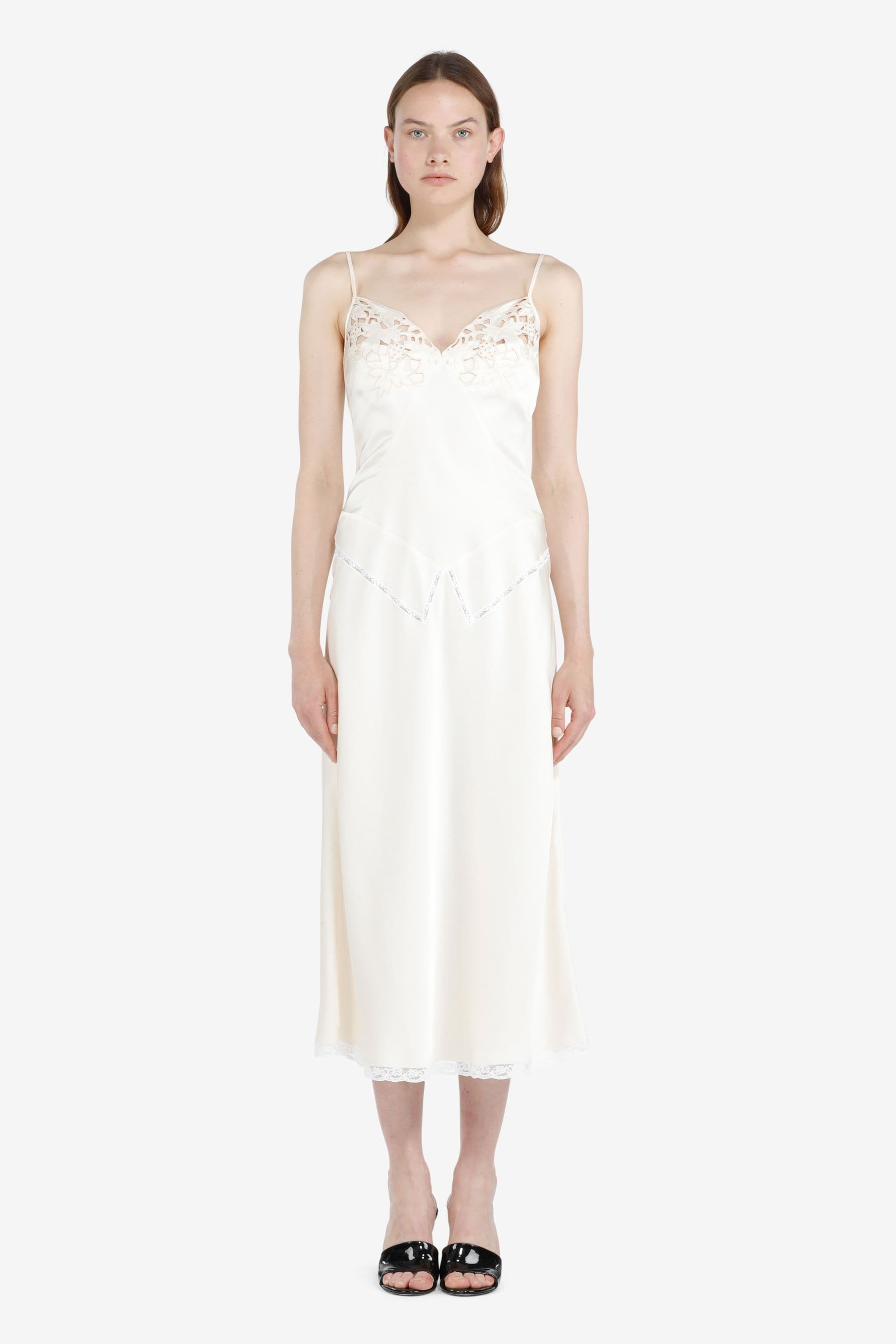 LACE-TRIM SLIP DRESS - 1