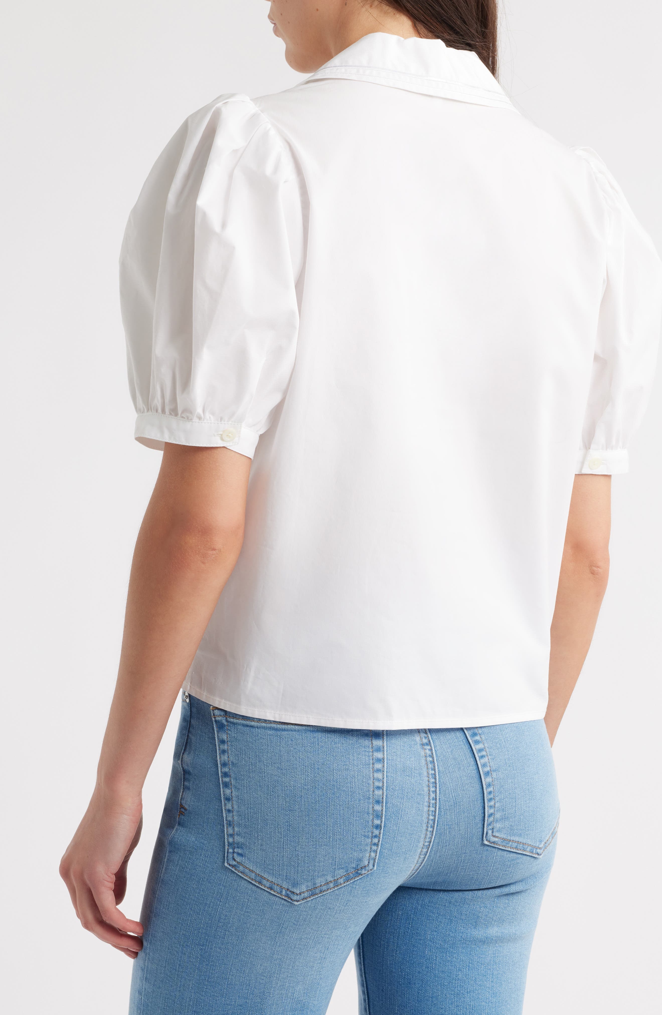 FRAME The Sailor Cotton Button-Up Top in White at Nordstrom - 1