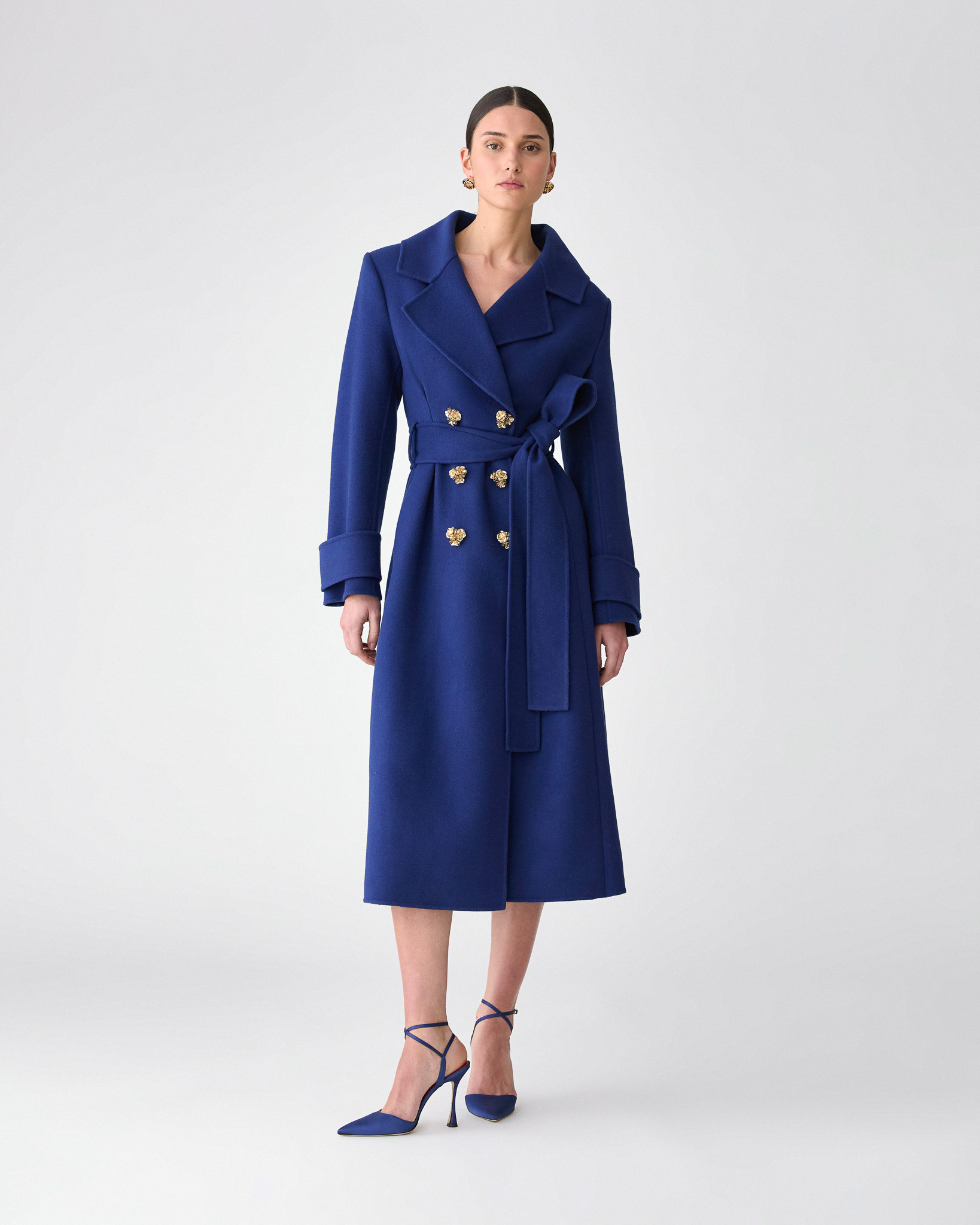Double-Faced Wool Long Peacoat - 2