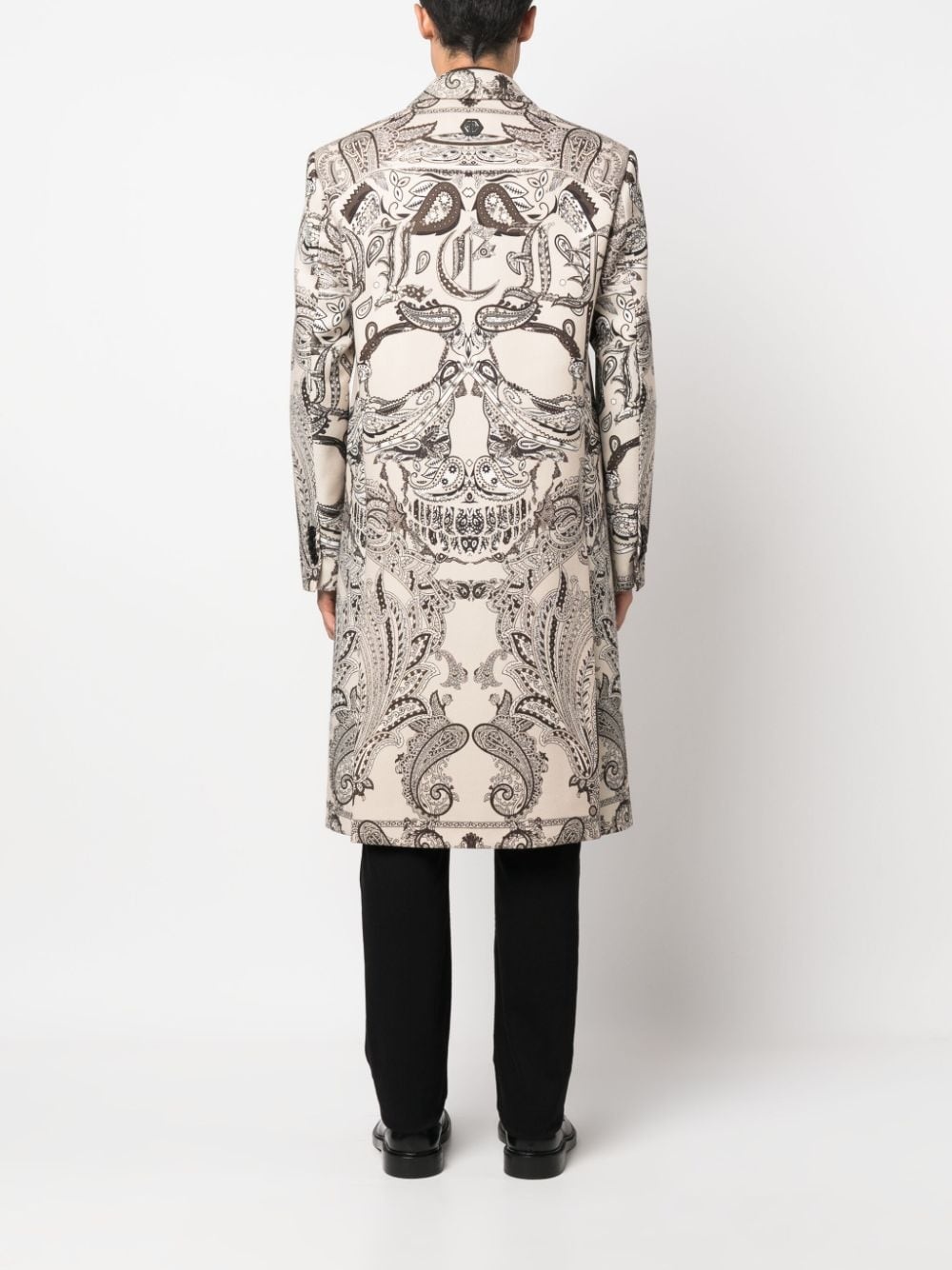 paisley-print single-breasted coat - 4