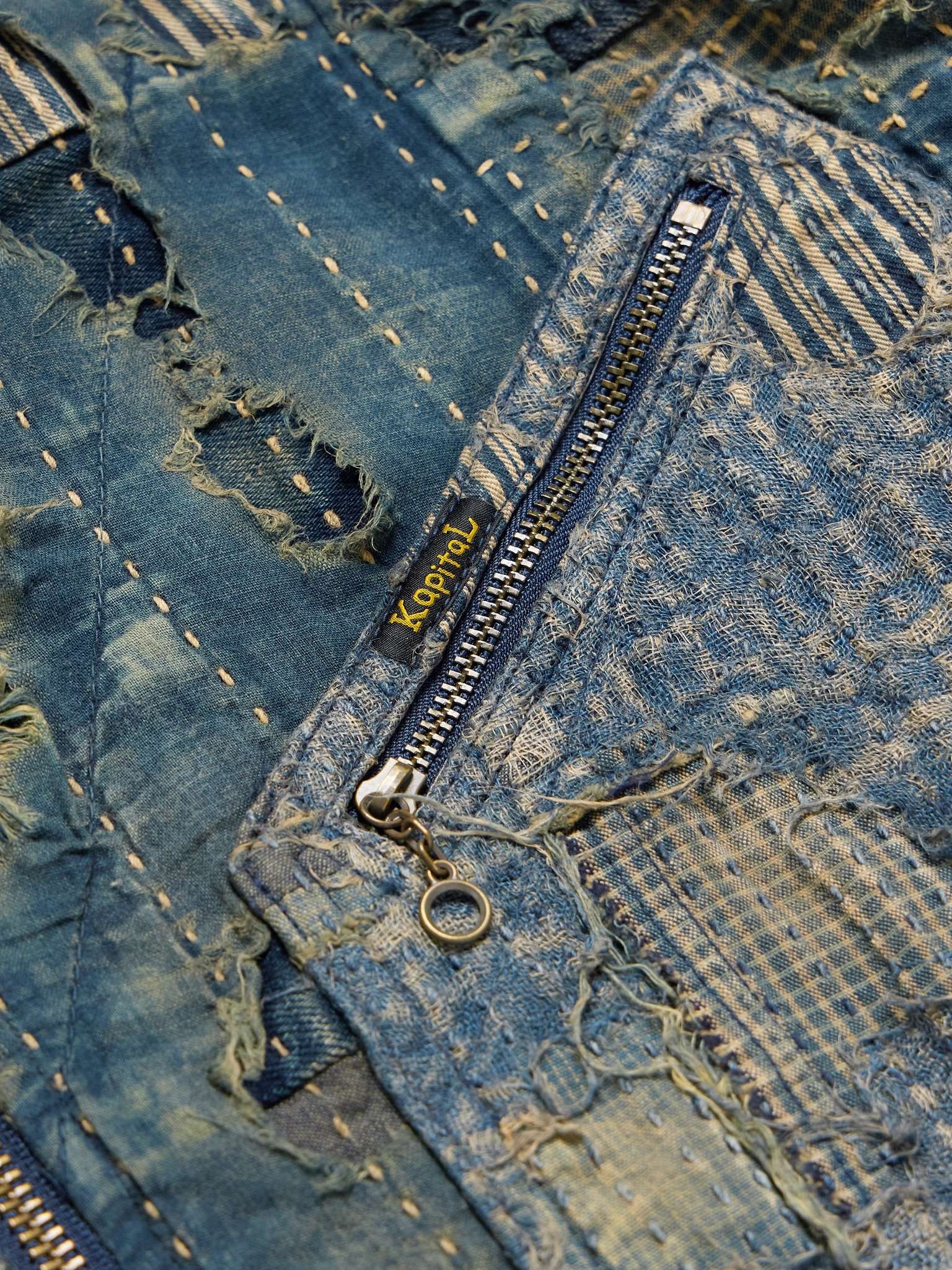 Boro Distressed Patchwork Denim Jacket - 5