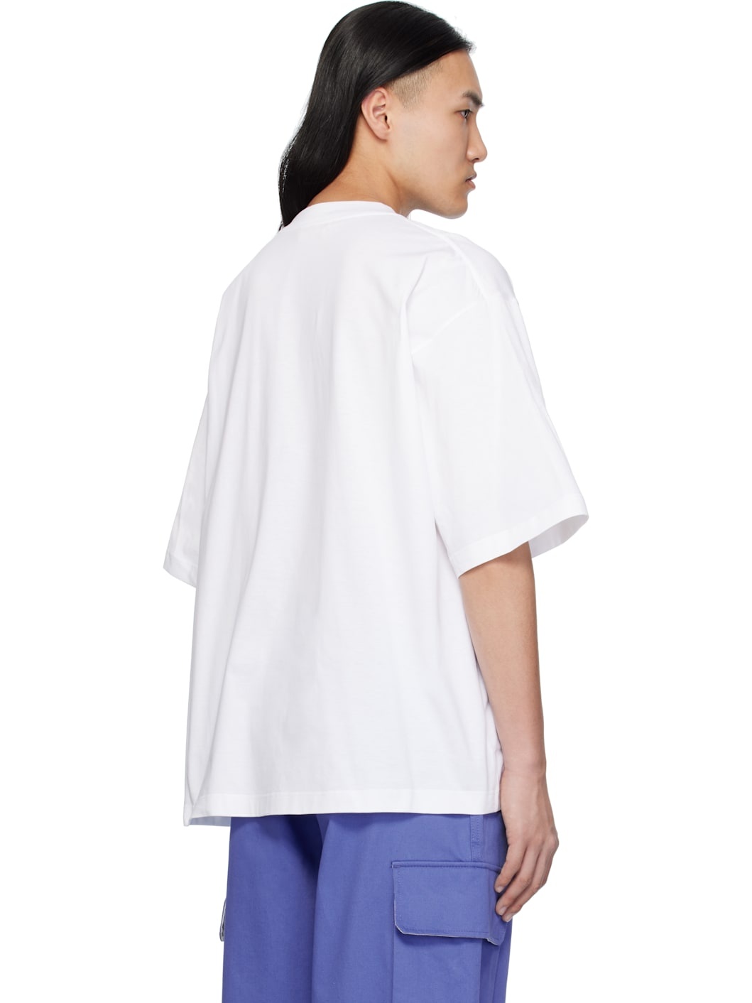 White Crewneck Checked 'Marni' Logo T-shirt - 3