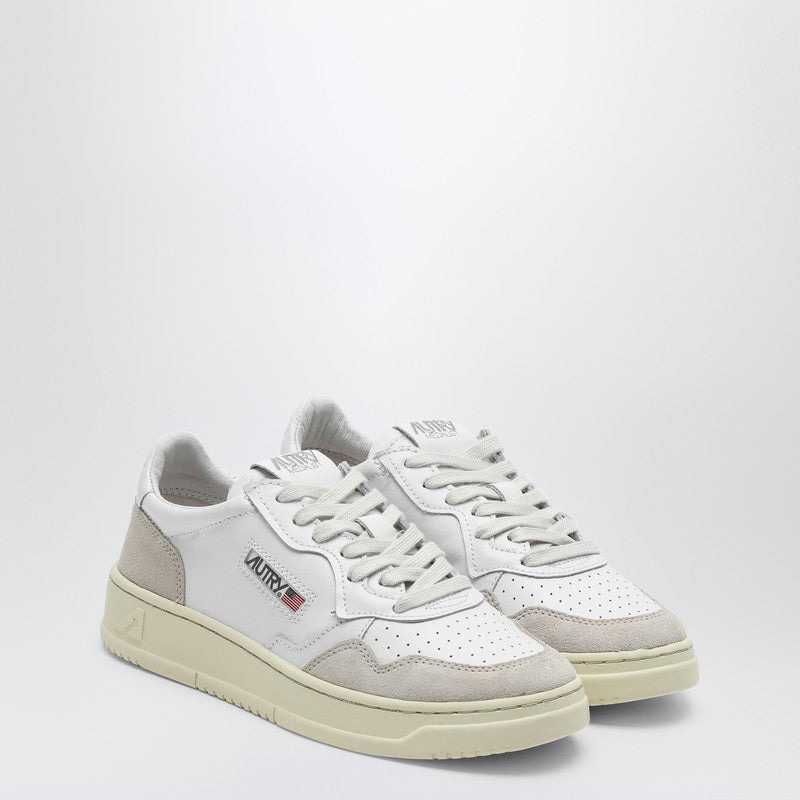WHITE LEATHER MEDALIST LOW-TOP SNEAKERS - 1