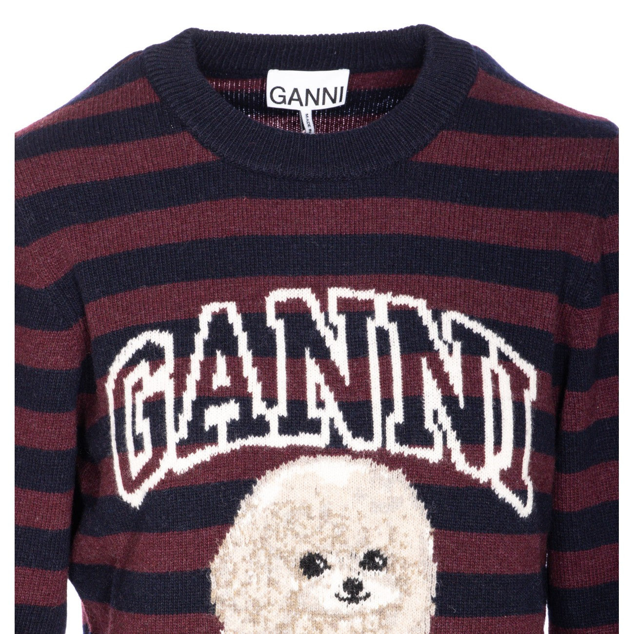 Ganni Women Poodle Graphic Wool Sweater - 4