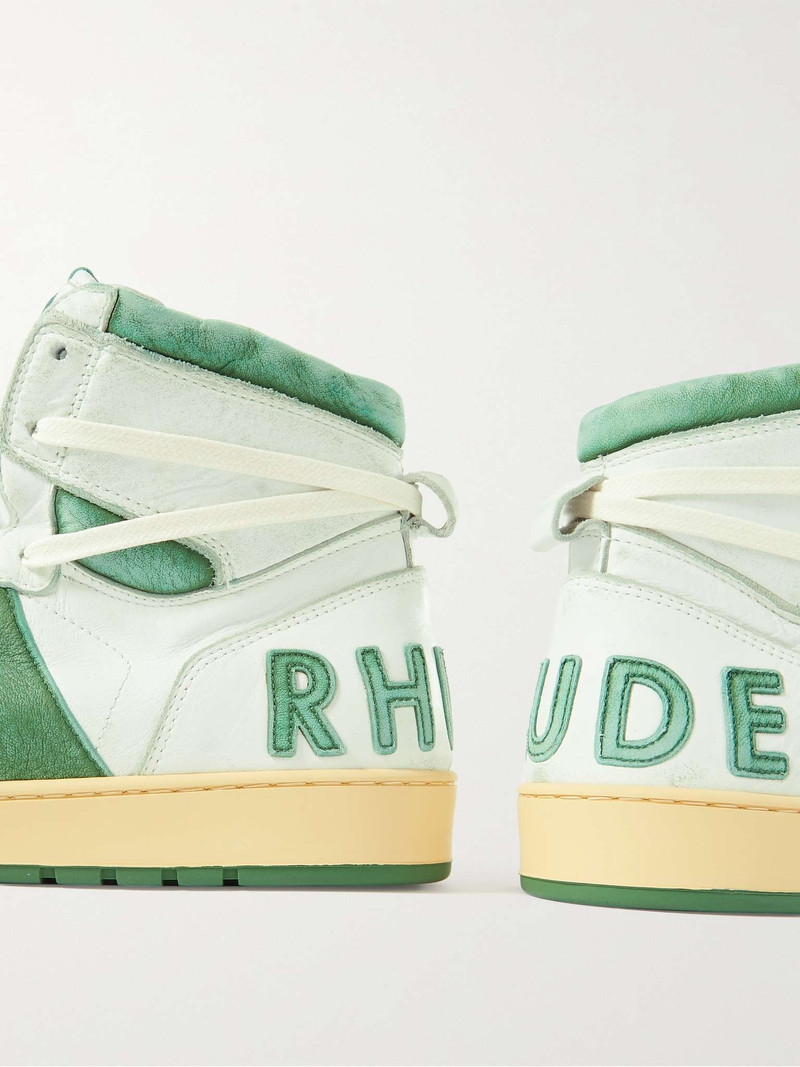 Rhecess Distressed Leather High-Top Sneakers 6