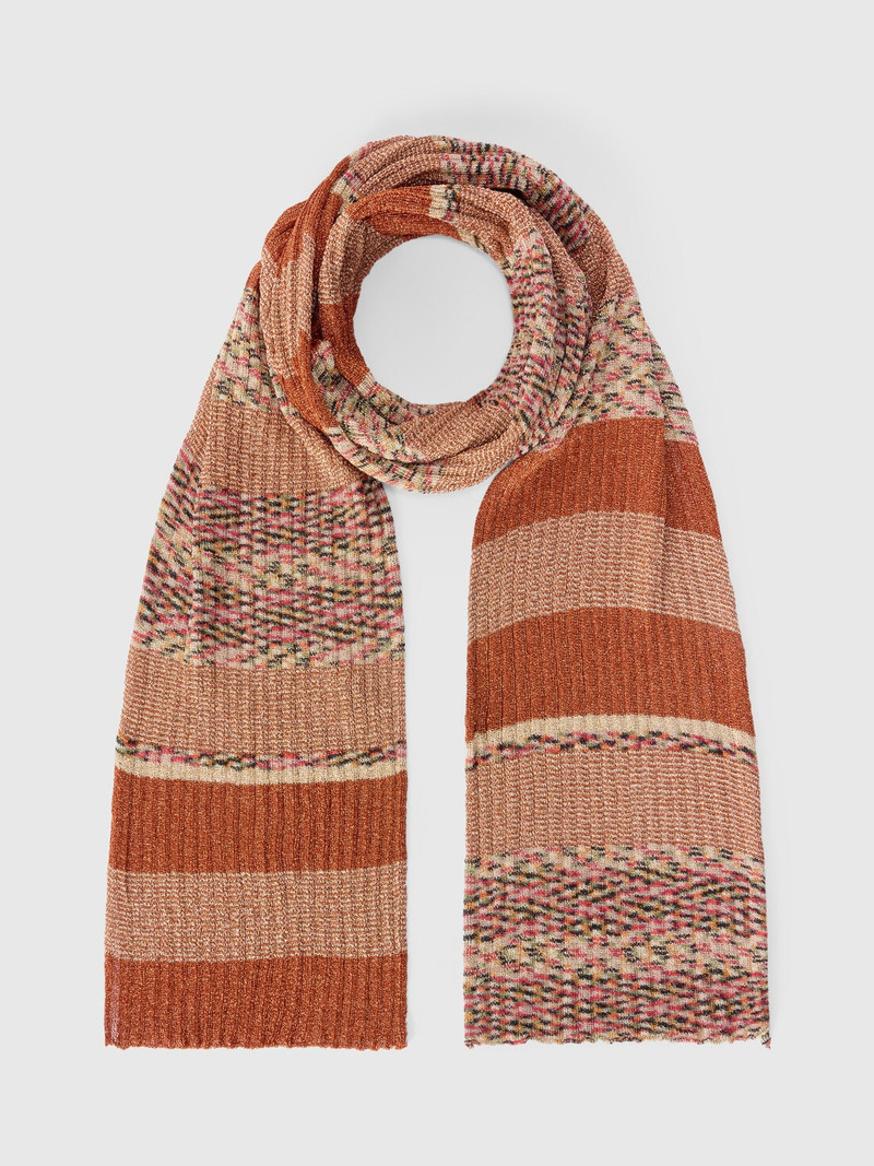 Ribbed wool and viscose scarf 1