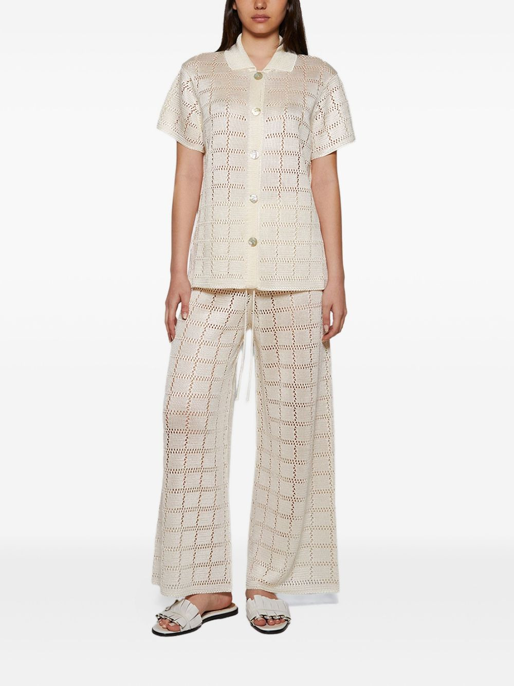 grid-pattern short-sleeve shirt - 2