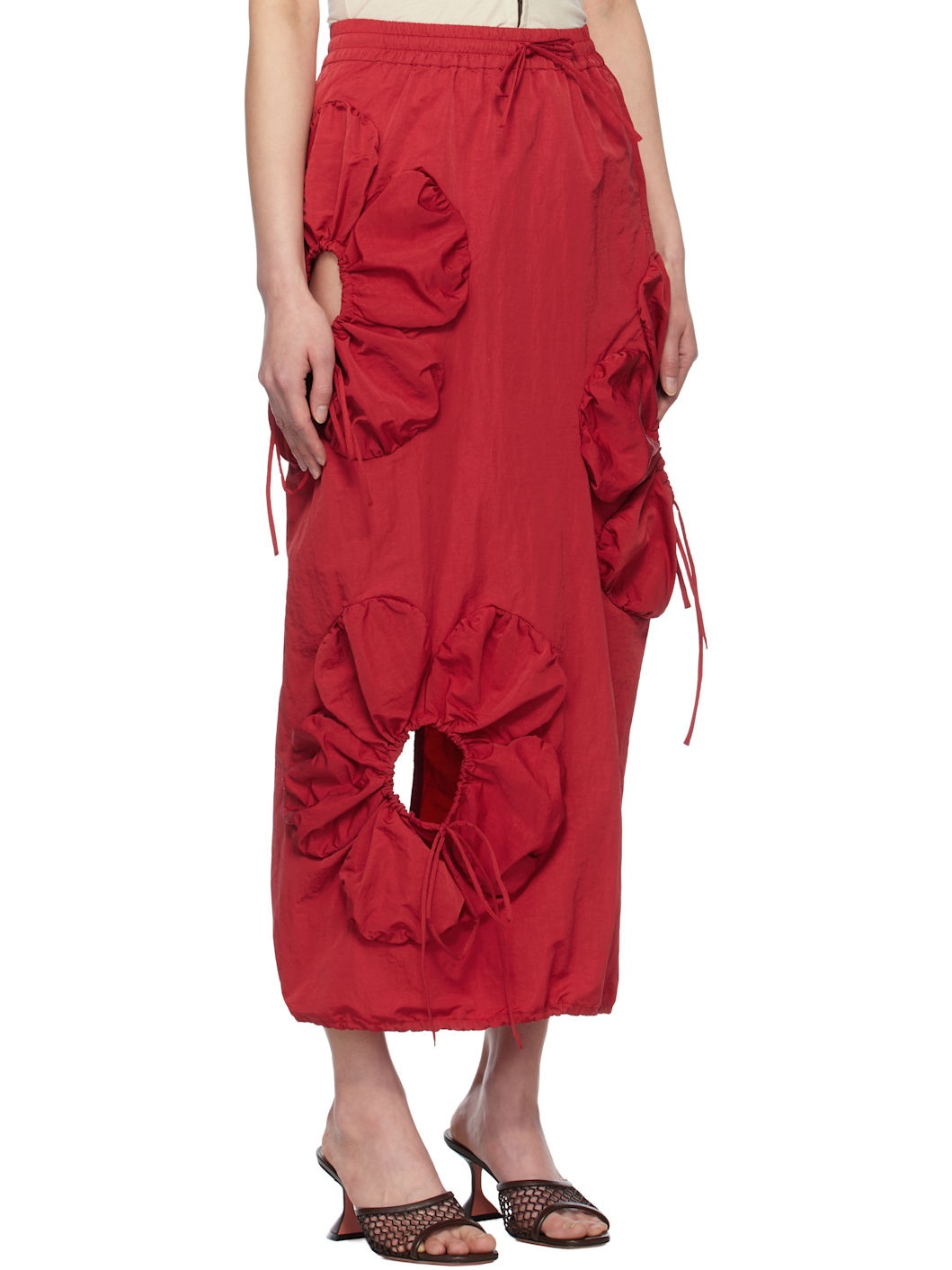 Red Flower Maxi Skirt - 2