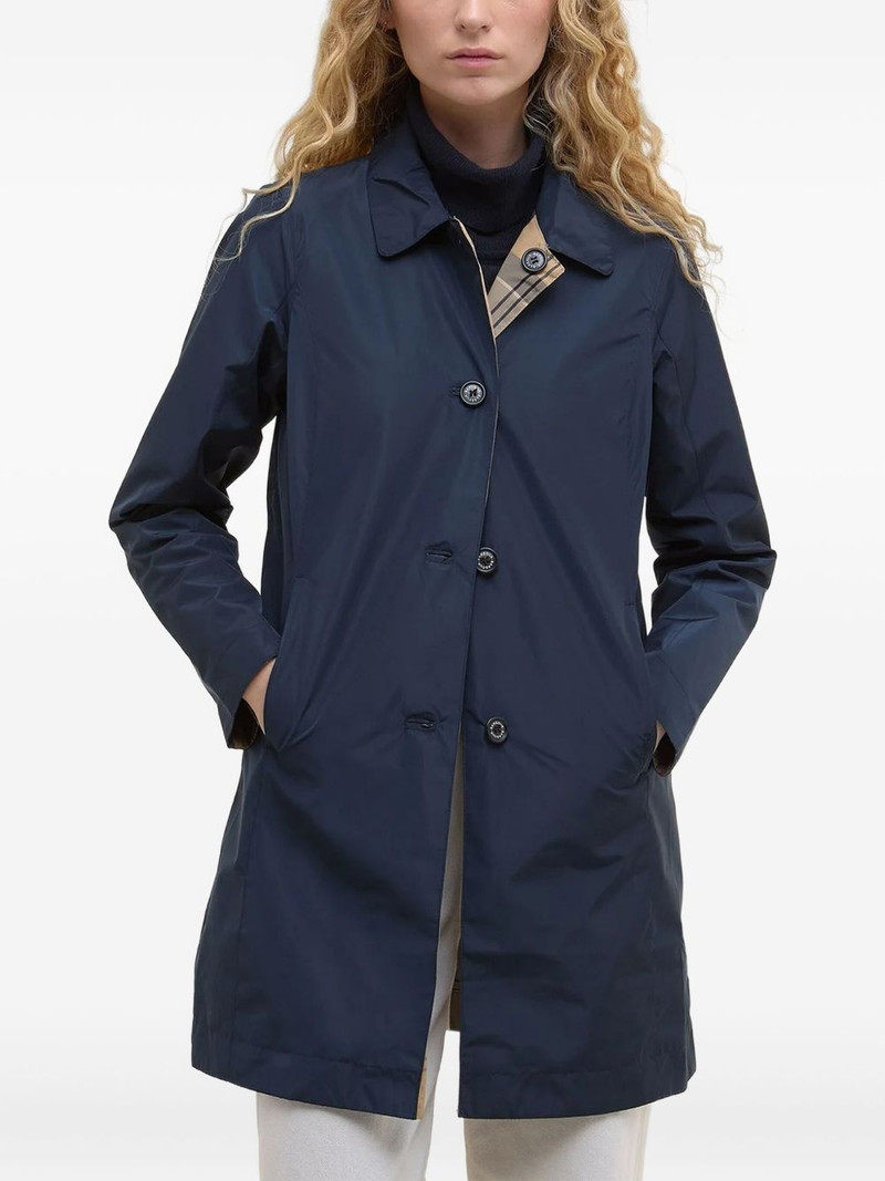 Babbity reversible plaid-lined raincoat 3