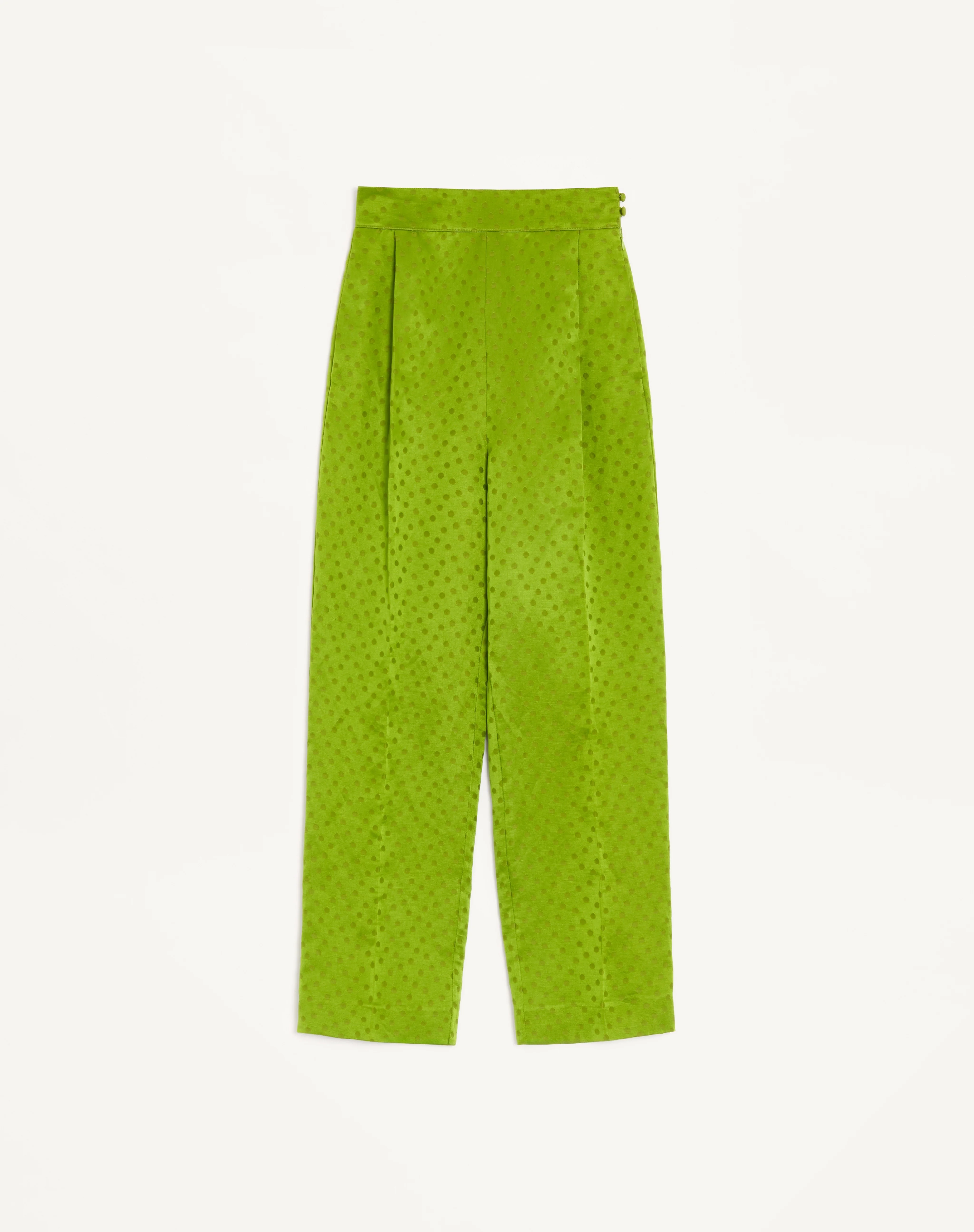 JACQUARD TROUSERS IN MEDIUM PLUS DE POIS POLKA DOT SILK-LINEN - 1