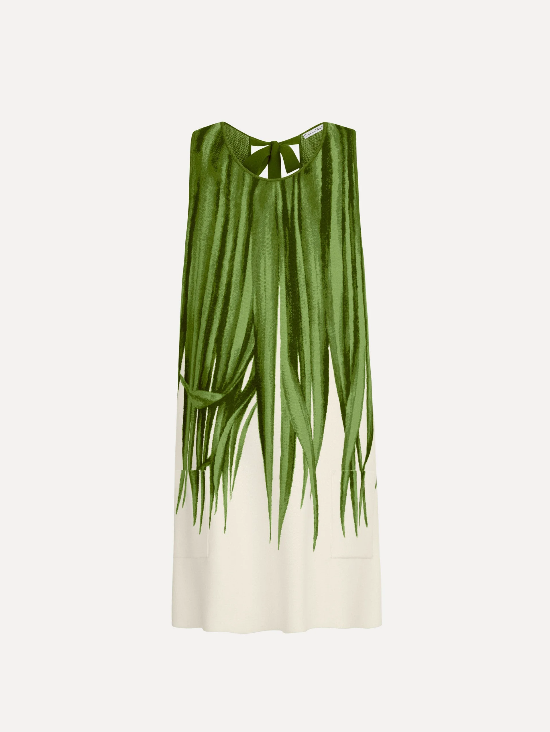 PALM LEAVES JACQUARD SHIFT DRESS - 1