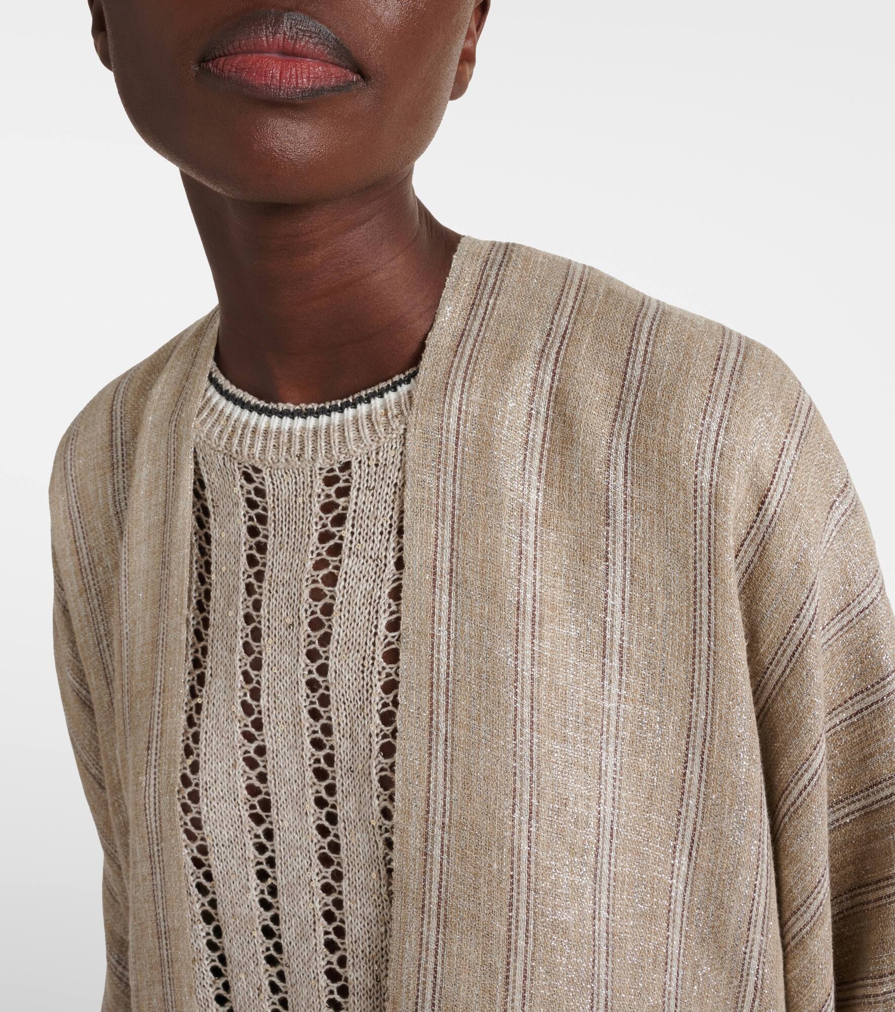 Linen-blend poncho - 4