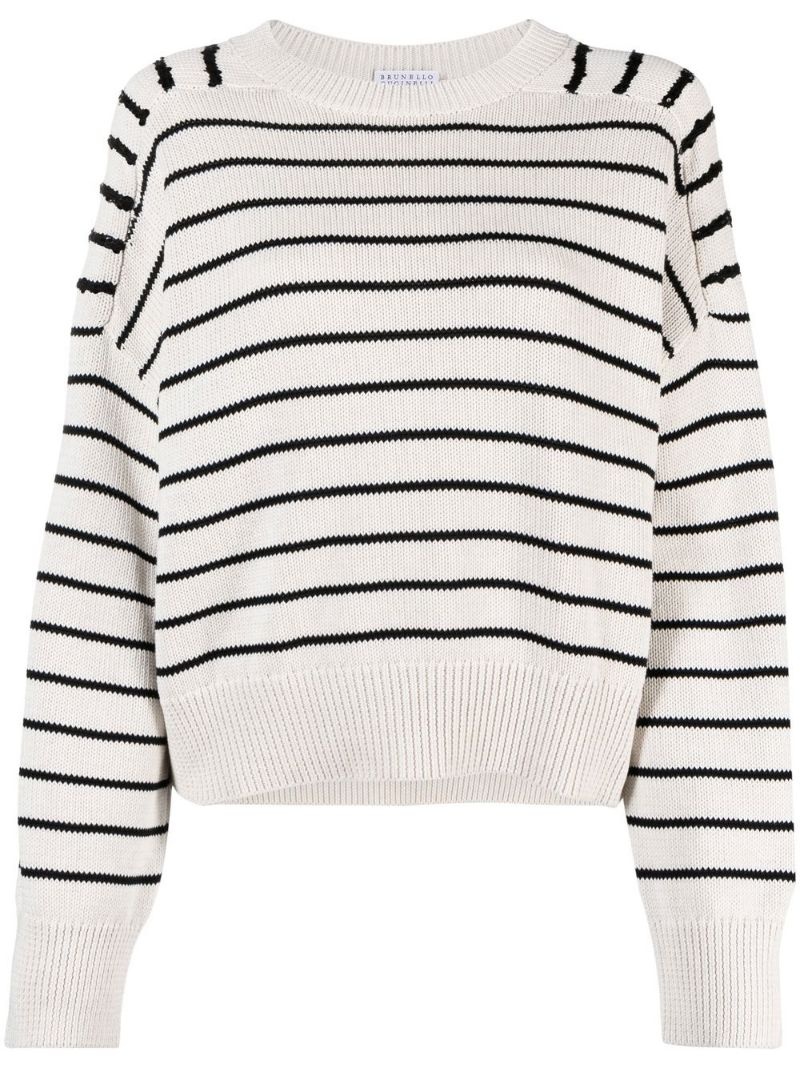 striped cotton jumper - 1