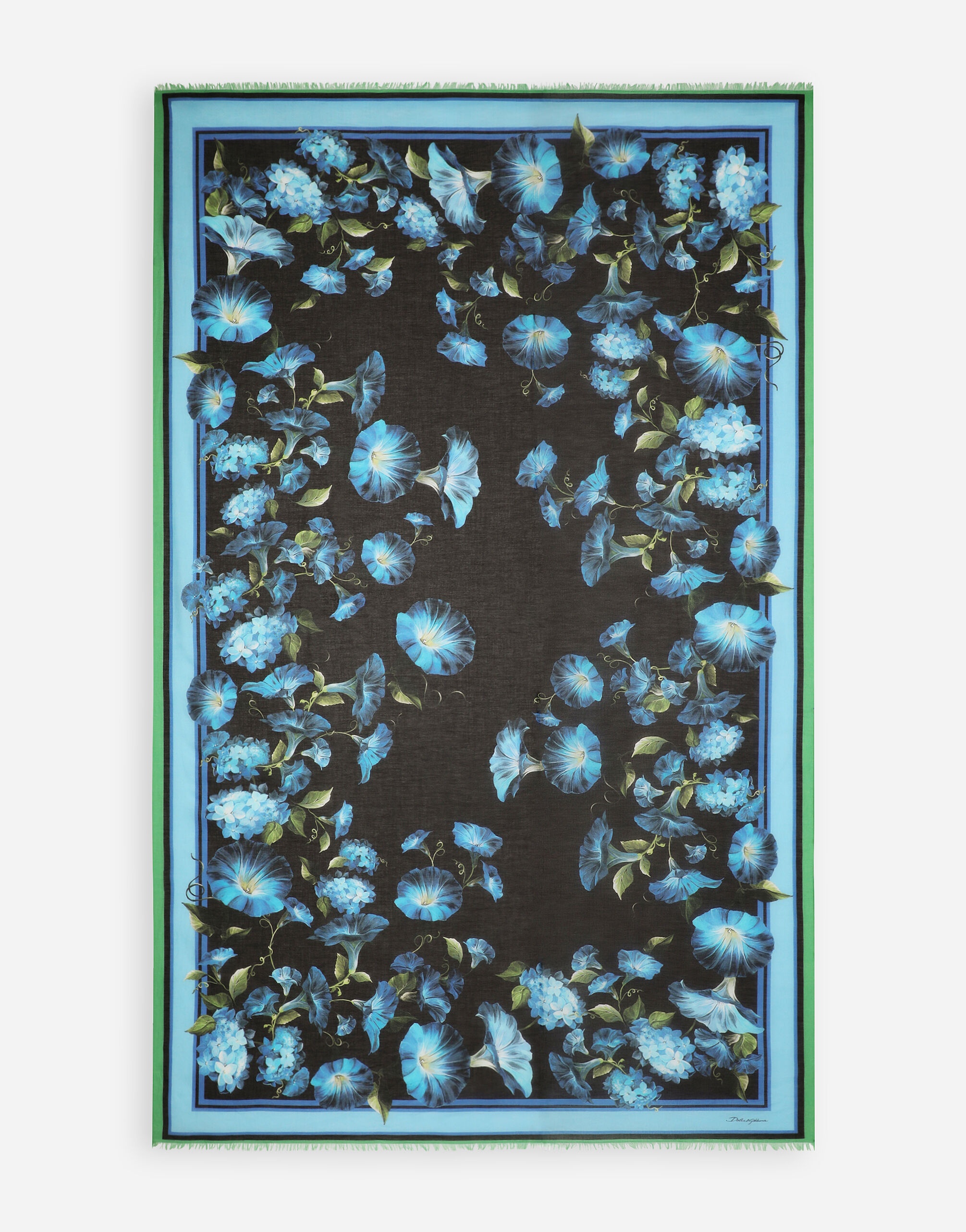 Cotton sarong with bluebell print (110 x 190) - 2