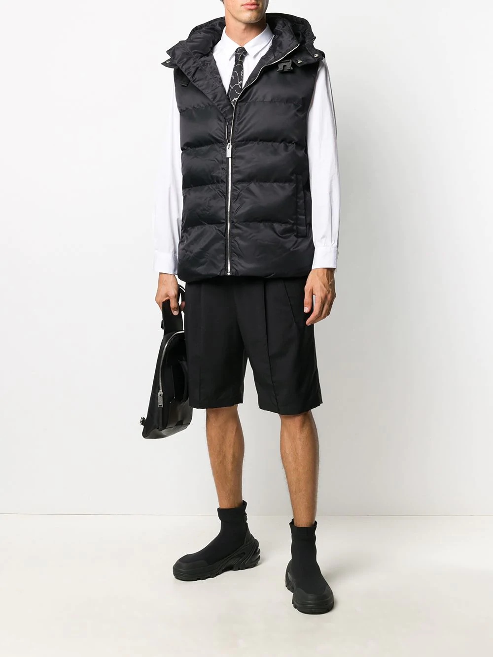 hooded quilted gilet - 2